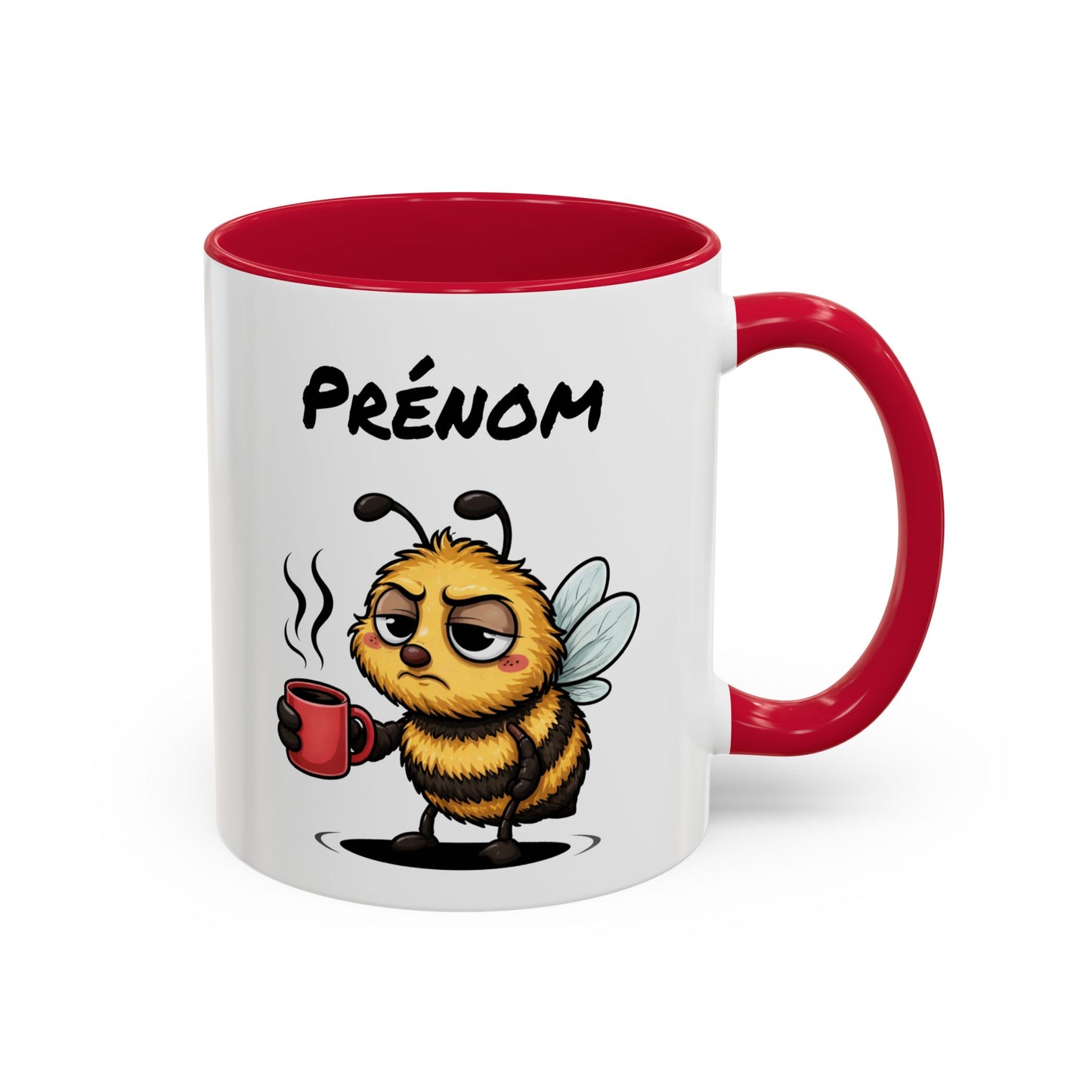 Tasse Abeille Café Personnalisable 325ml – Mug Céramique Humour Fatigue Réveil Prénom Cadeau Original