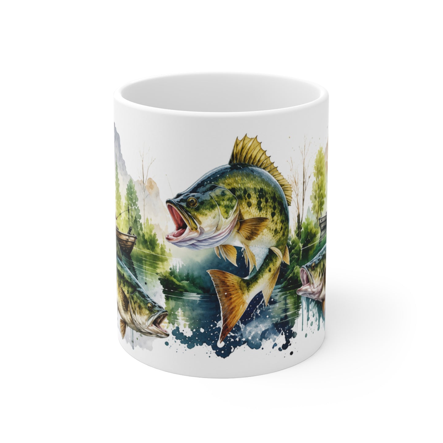 Tasse Pêche Black Bass – Mug Passion Pêcheur et Lac Nature – Cadeau Homme Femme Pêche 325ml