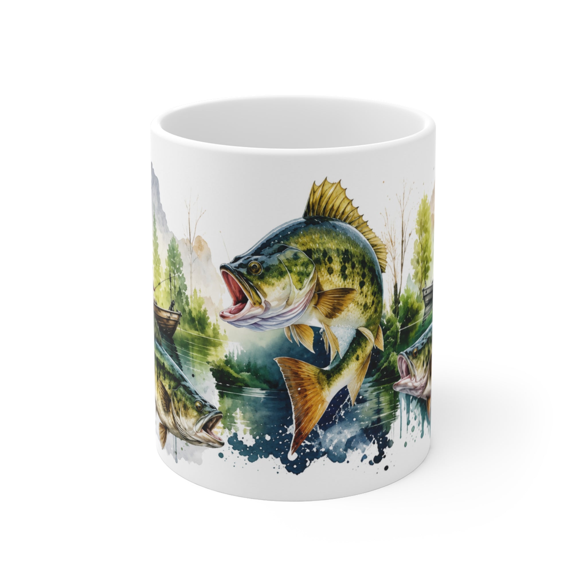 Tasse Pêche Black Bass – Mug Passion Pêcheur et Lac Nature – Cadeau Homme Femme Pêche 325ml