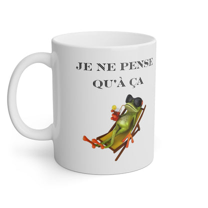 Mug Je ne pense qu'à ça Grenouille idée cadeau humour drôle amusant tasse