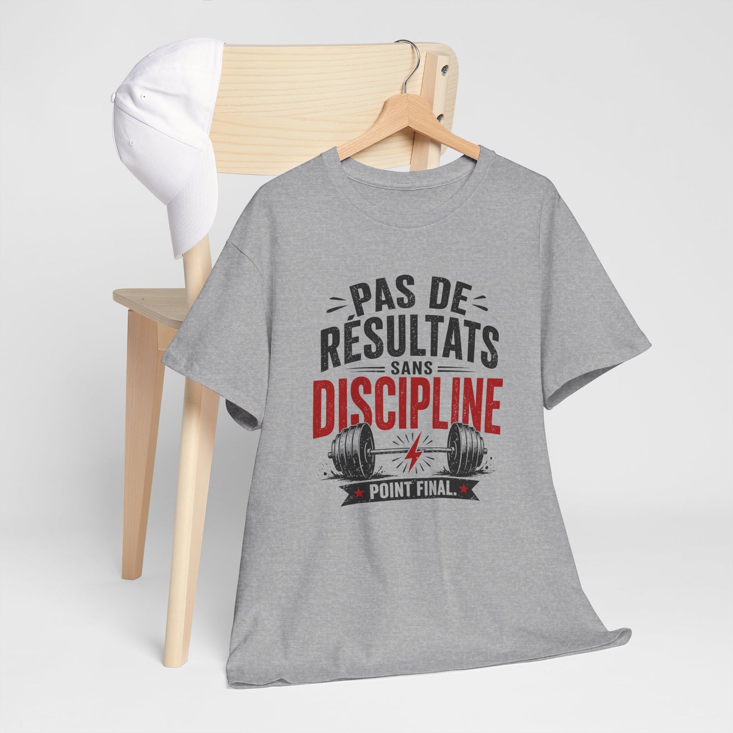 T-Shirt Musculation Discipline – Pas de Résultats Sans Discipline – Tee Shirt Fitness Motivation Gym Adulte Idée Cadeau Sport