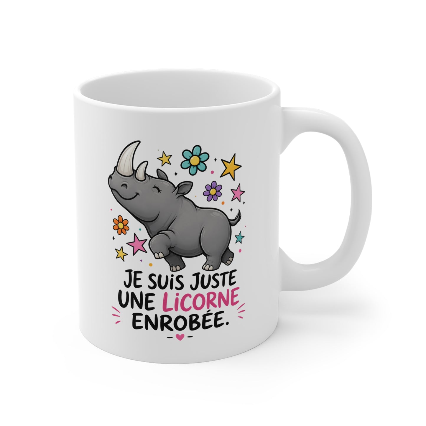 Mug Femme Humoristique – Tasse Rhinocéros Licorne – Idée Cadeau Originale Anniversaire Amie Collègue – 325 ml