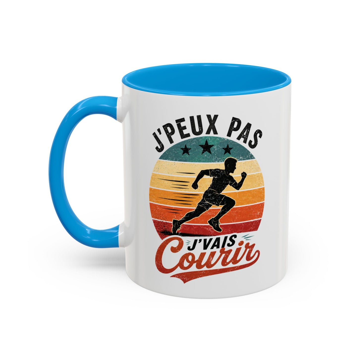 Tasse Homme J’Peux Pas J’Vais Courir – Mug Running Vintage Humoristique – Cadeau Coureur Sport Jogging 325ml