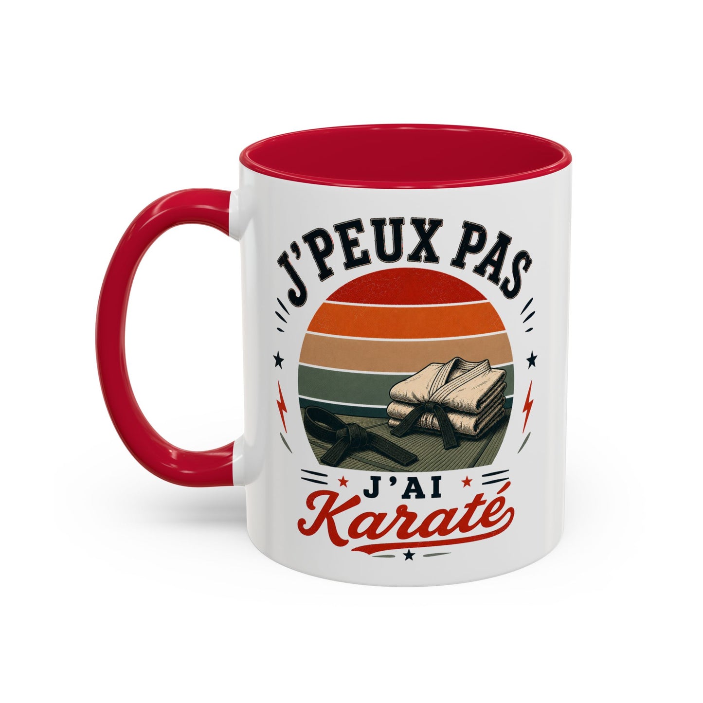 Tasse J’Peux Pas J’Ai Karaté – Mug Humour Karaté Vintage – Cadeau Passion Arts Martiaux Homme Femme 325ml