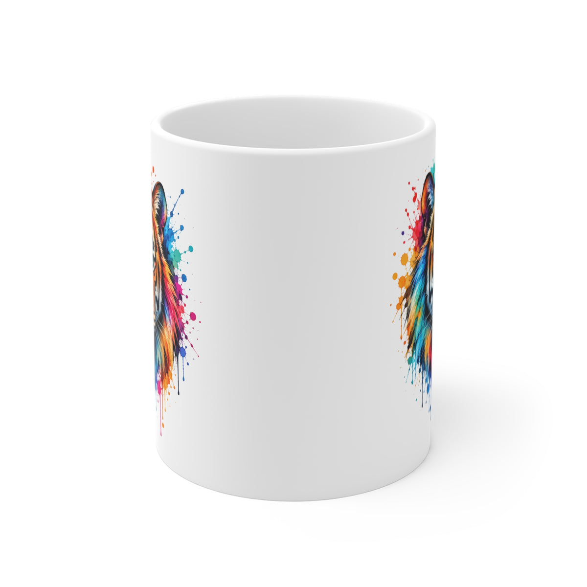 Mug Tigre Coloré – Tasse Tigre Majestueux Style Aquarelle – Cadeau Original Amoureux des Tigres et Animaux Sauvages