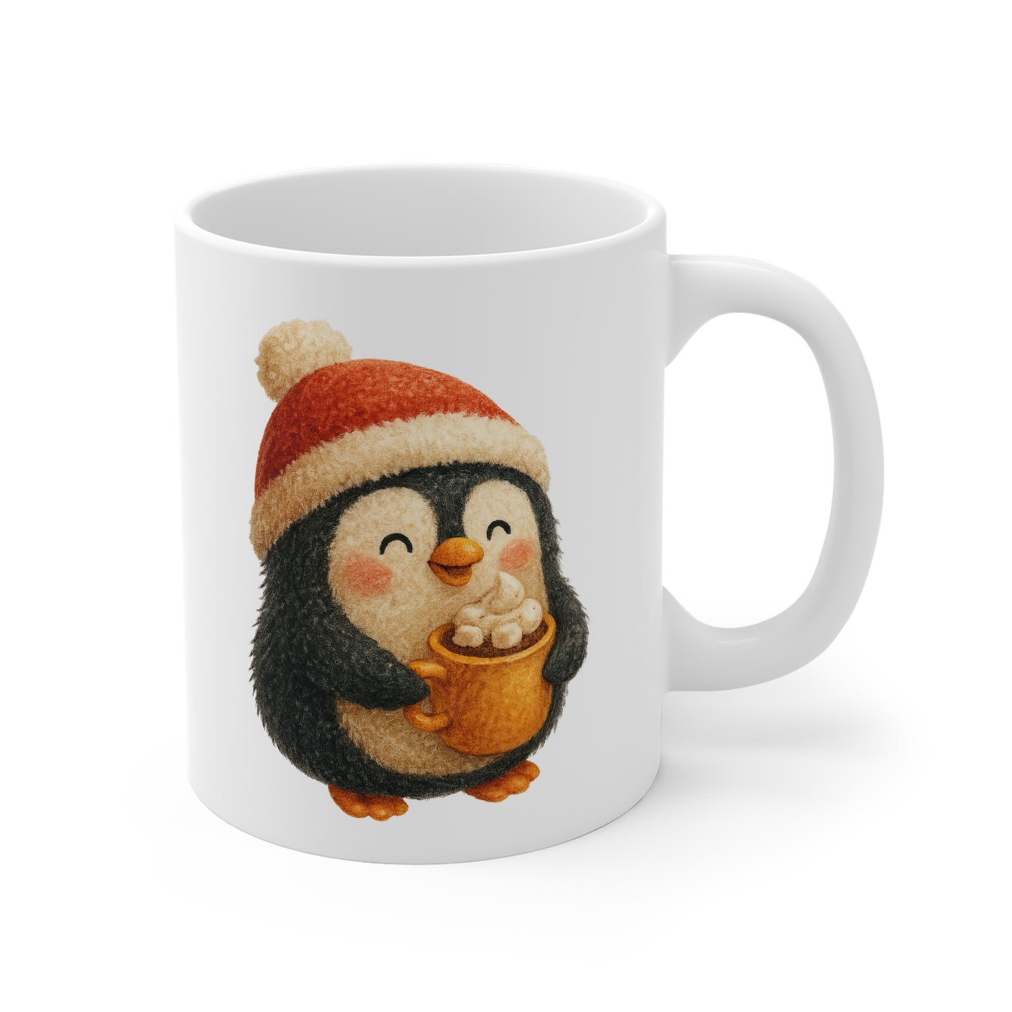 Tasse Céramique Pingouin Noël Mignon – Mug Hiver Festif – Cadeau Chaud et Doux 325 ml