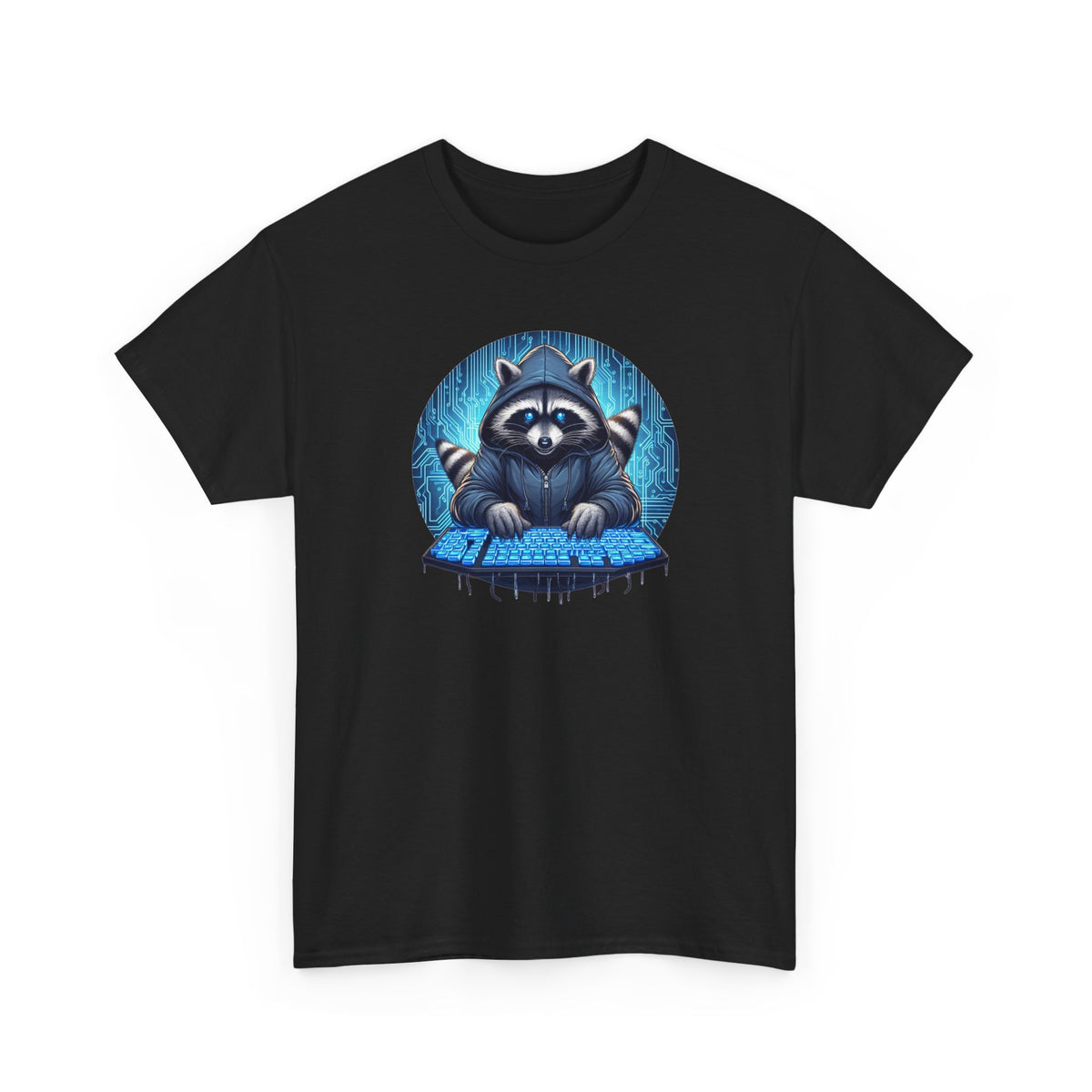 Tee Shirt Raton Laveur Hacker Homme Femme – T-Shirt Geek Informatique Raton Laveur au Clavier – Cadeau Gamer et Passionné de Technologie