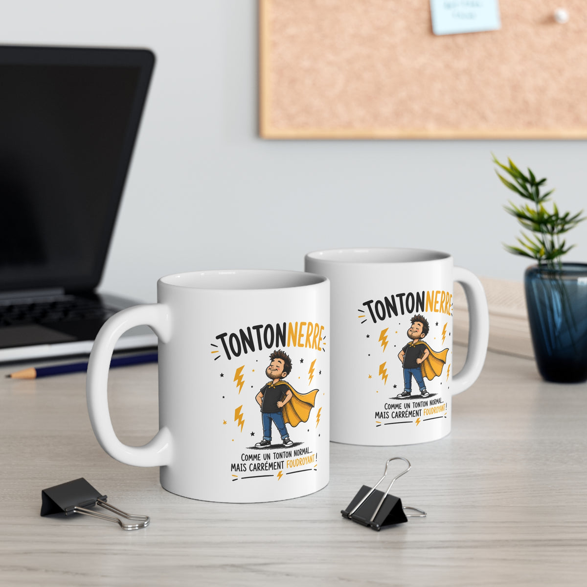 Mug Tontonnerre – Tasse Humoristique pour Tonton – Comme un Tonton Normal Mais Carrément Électrique – Idée Cadeau Originale Anniversaire Noël Famille