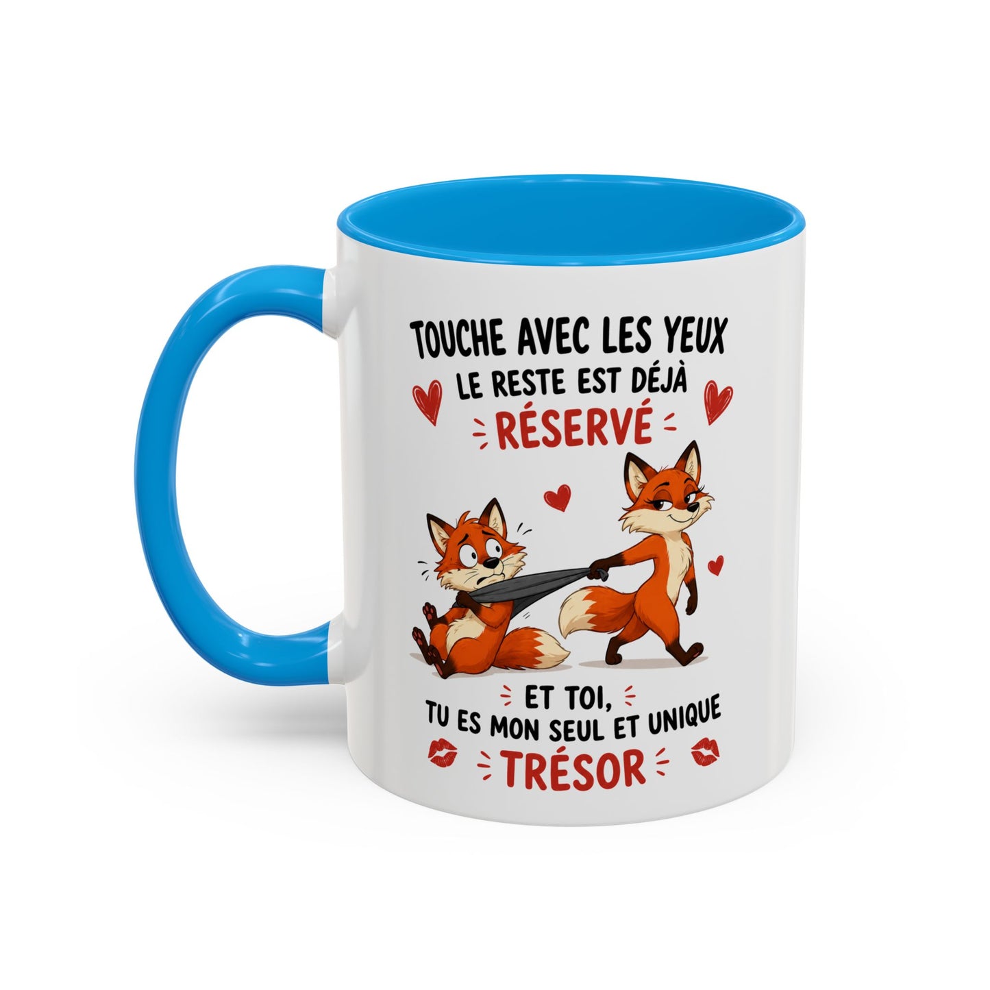 Tasse Renard Couple Humour – Mug Animaux Amoureux Drôle – Cadeau Couple Original 325ml
