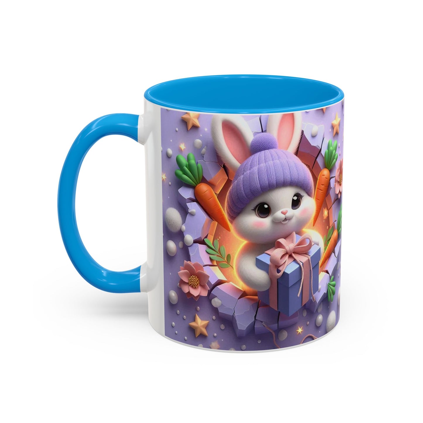 Mug Lapin Kawaii avec Cadeau – Tasse Bunny Adorable Style Pastel et Carottes – Cadeau Mignon 325ml