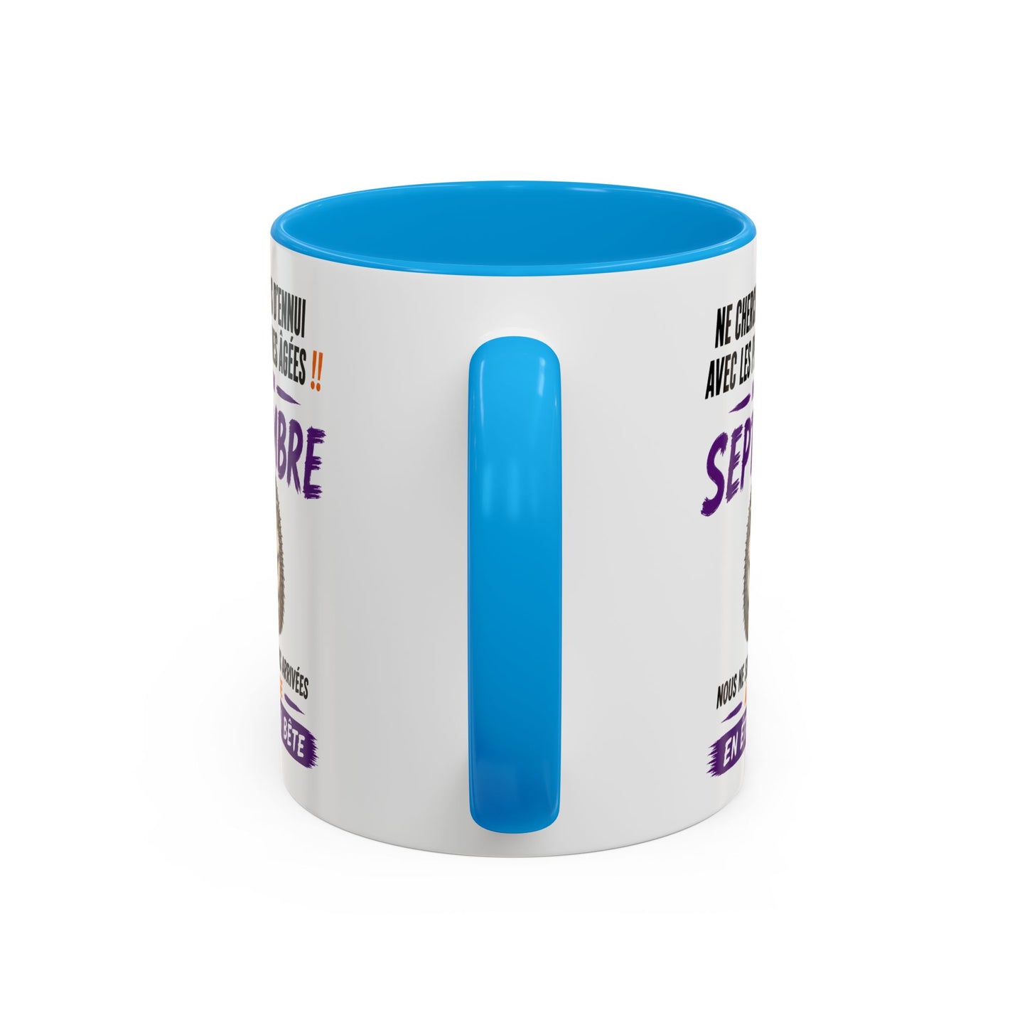 Tasse Humour Personnes Nées en Septembre – Mug Hérisson Drôle Senior Retraité – Cadeau Anniversaire Homme Femme 325ml