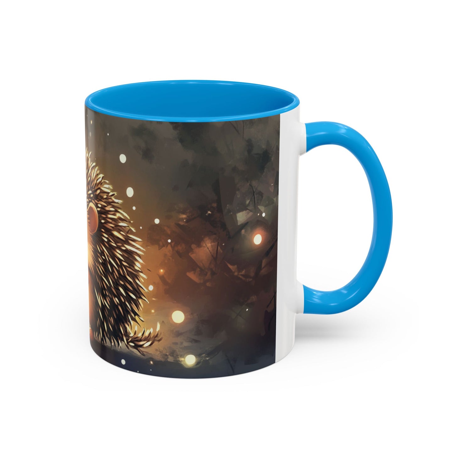 Mug Hérisson Kawaii – Tasse Hérisson Mignon avec Pomme Lumineuse – Cadeau Animal Cute 325ml