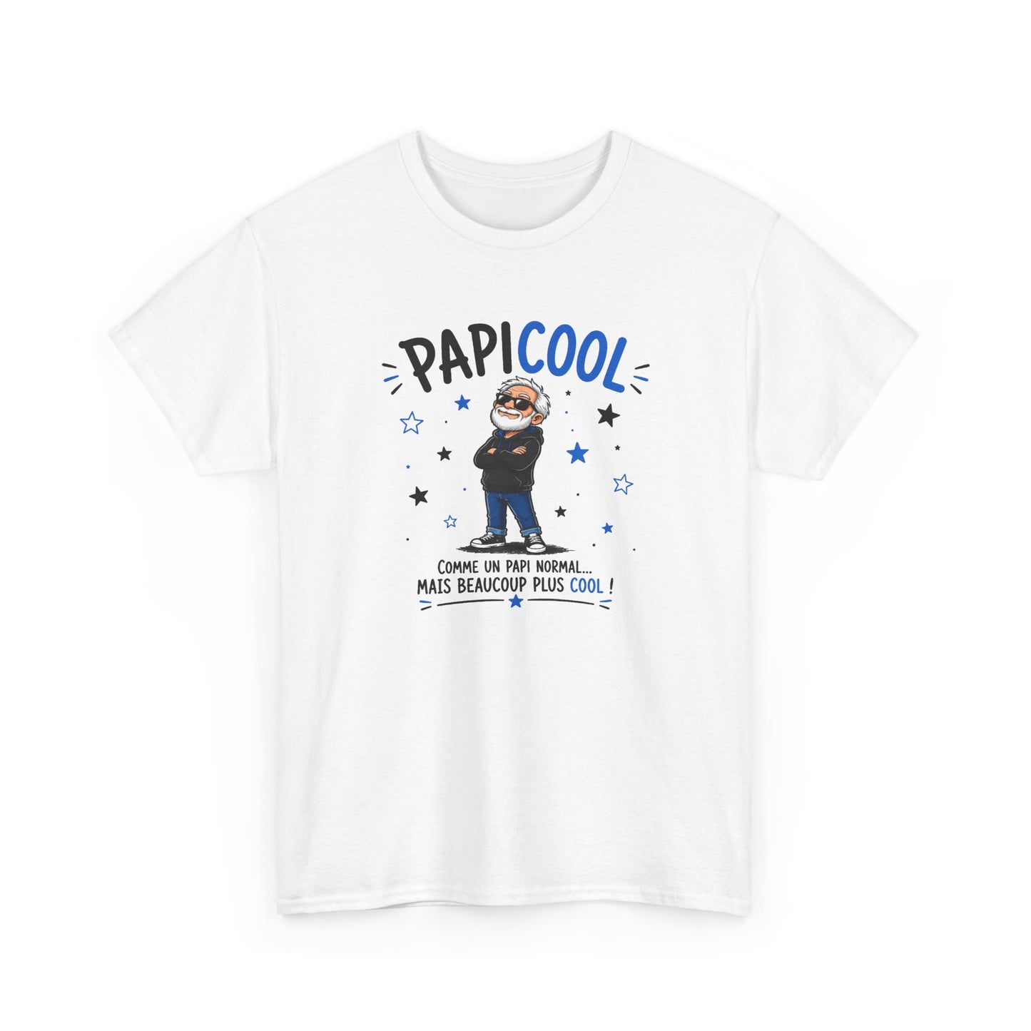 Tee Shirt Papi Homme – PapiCool Comme un Papi Normal Mais Beaucoup Plus Cool – T-Shirt Humour Grand-Père Cadeau Original