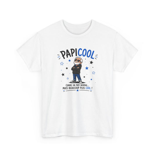 Tee Shirt Papi Homme – PapiCool Comme un Papi Normal Mais Beaucoup Plus Cool – T-Shirt Humour Grand-Père Cadeau Original