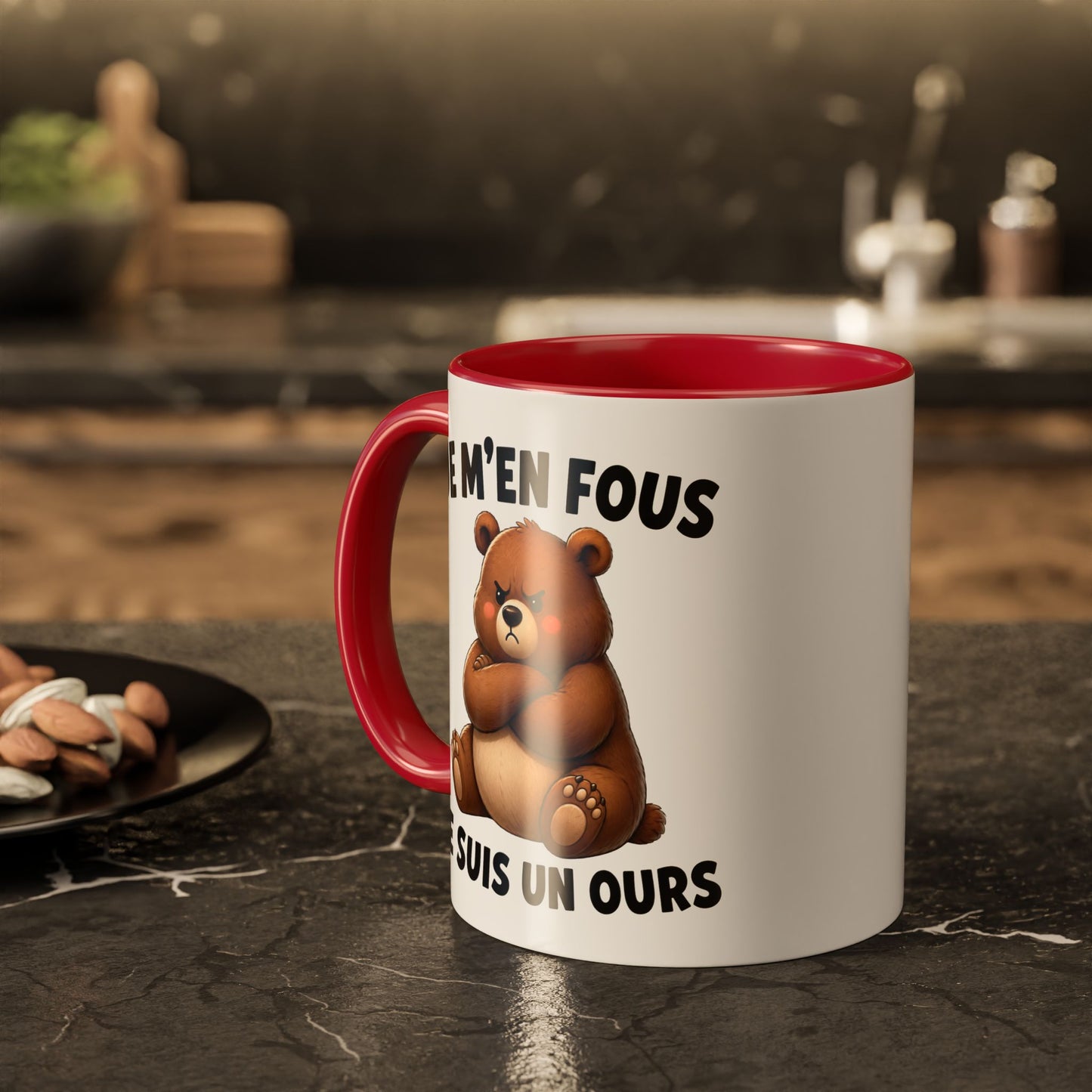 Tasse Je M’en Fous Je Suis un Ours – Mug Ours Humoristique – Cadeau Femme Homme Amoureux des Animaux 325ml