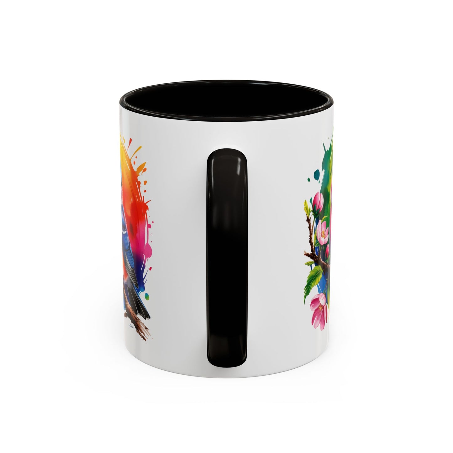 Mug Oiseau Multicolore – Tasse Design Artistique Oiseau et Fleurs Nature – Cadeau Original 325ml