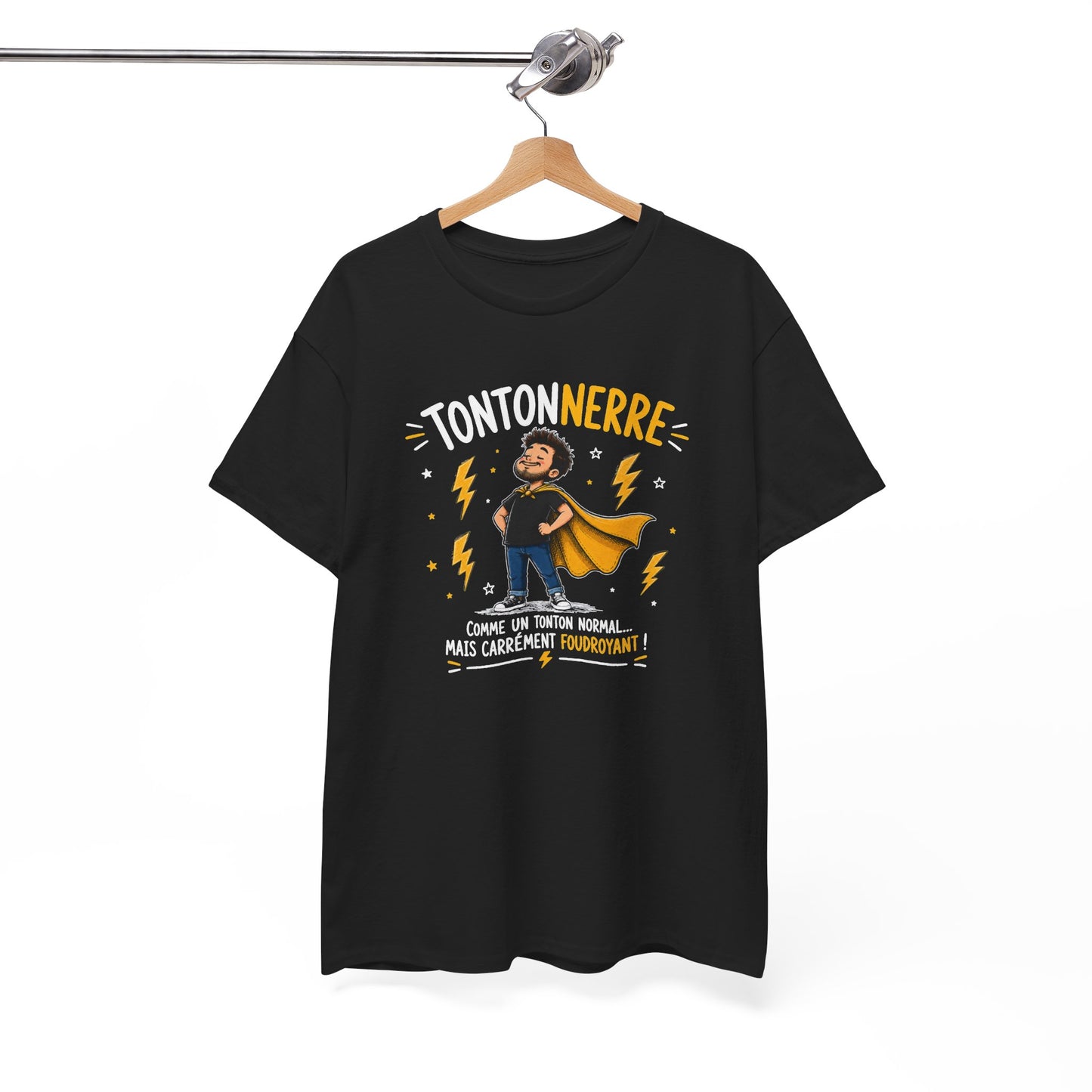 Tee Shirt Tonton Homme – Tontonnerre Comme un Tonton Normal Mais Carrément Foudroyant – T-Shirt Humour Cadeau Original