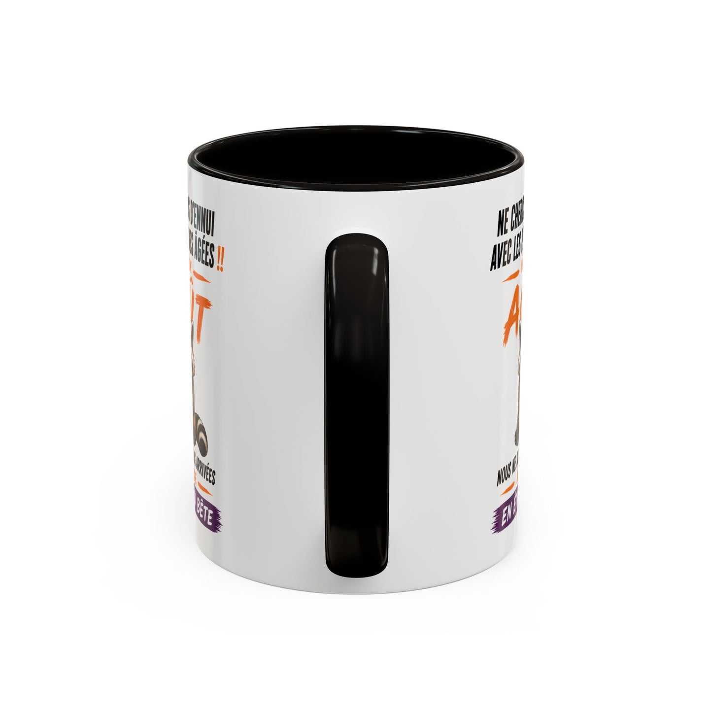 Tasse Humour Personnes Nées en Août – Mug Raton Laveur Drôle Senior Retraité – Cadeau Anniversaire Homme Femme 325ml