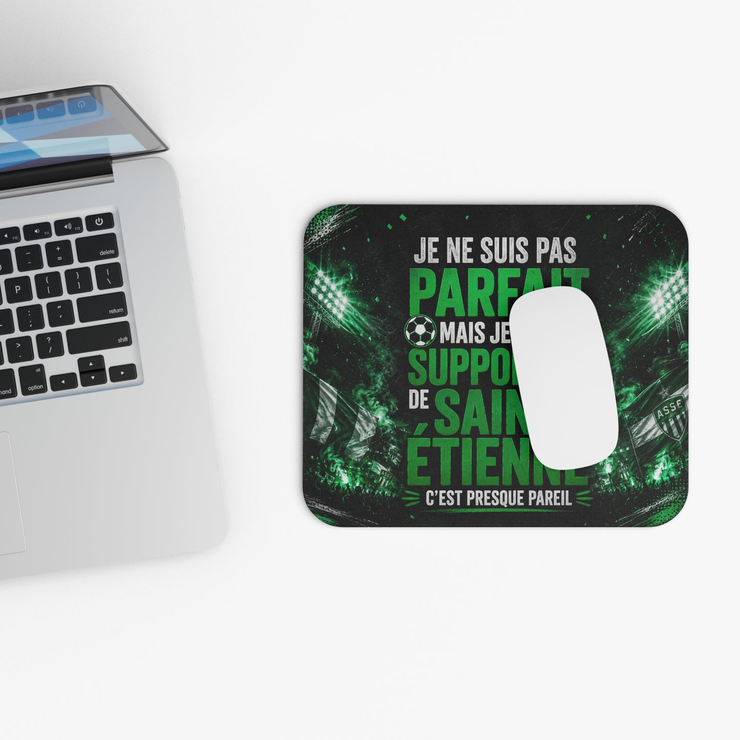 Tapis de Souris Supporter Saint-Étienne – Humour Football Vert – Cadeau Fan de Football et Ambiance Stade – Accessoire Bureau Gamer