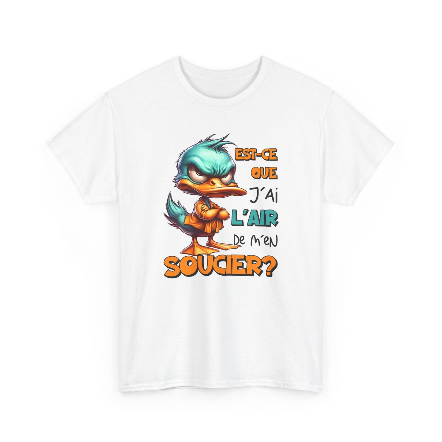 Tee Shirt Est-Ce Que J’Ai L’Air De M’En Soucier – T-Shirt Humour Canard Colérique – Cadeau Homme Femme Sarcasme Drôle