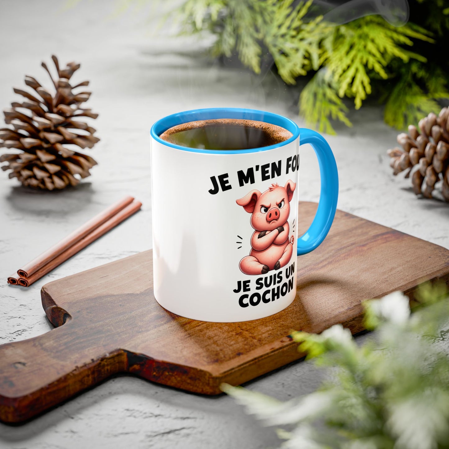 Tasse Je M’En Fous Je Suis un Cochon – Mug Cochon Humoristique – Cadeau Femme Homme Amoureux des Animaux 325ml