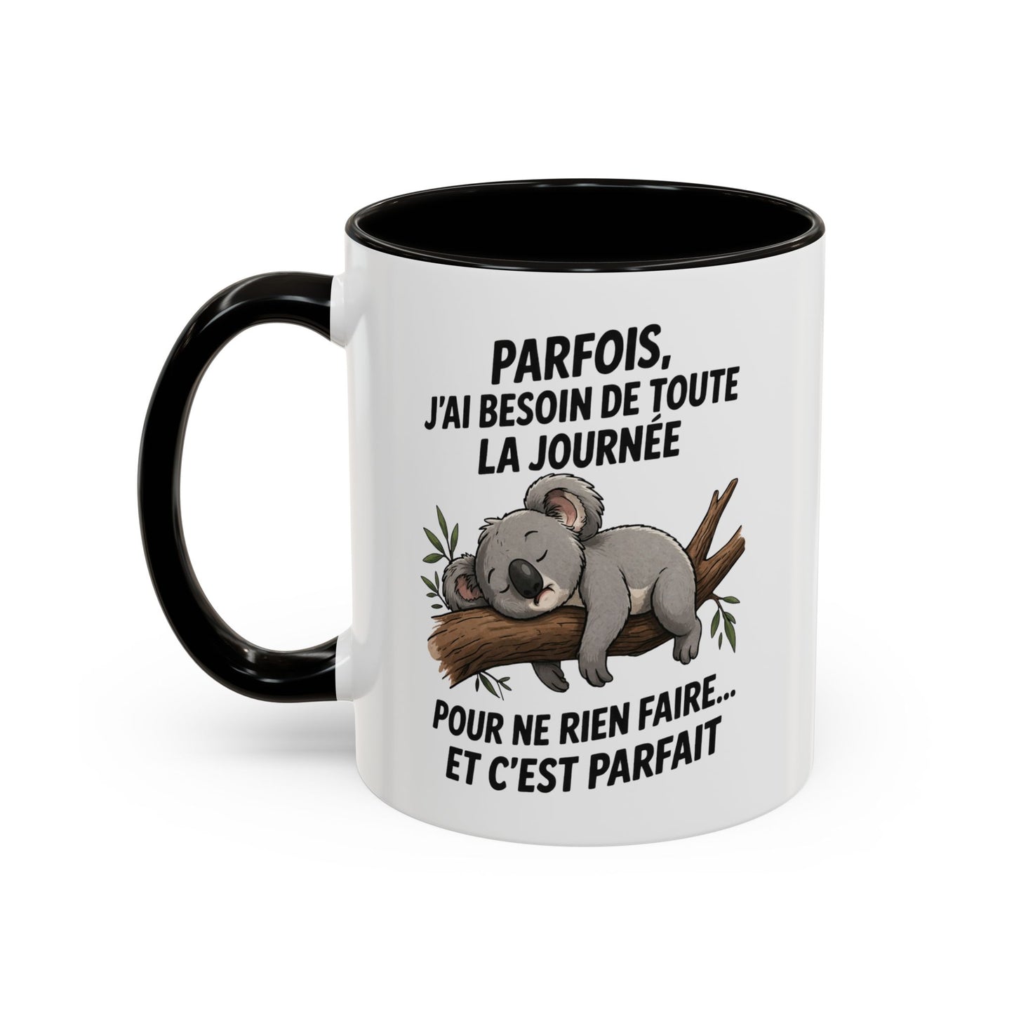 Tasse Koala Humour Paresse 325ml – Mug Céramique Animal Mignon Citation Relax Cadeau Original