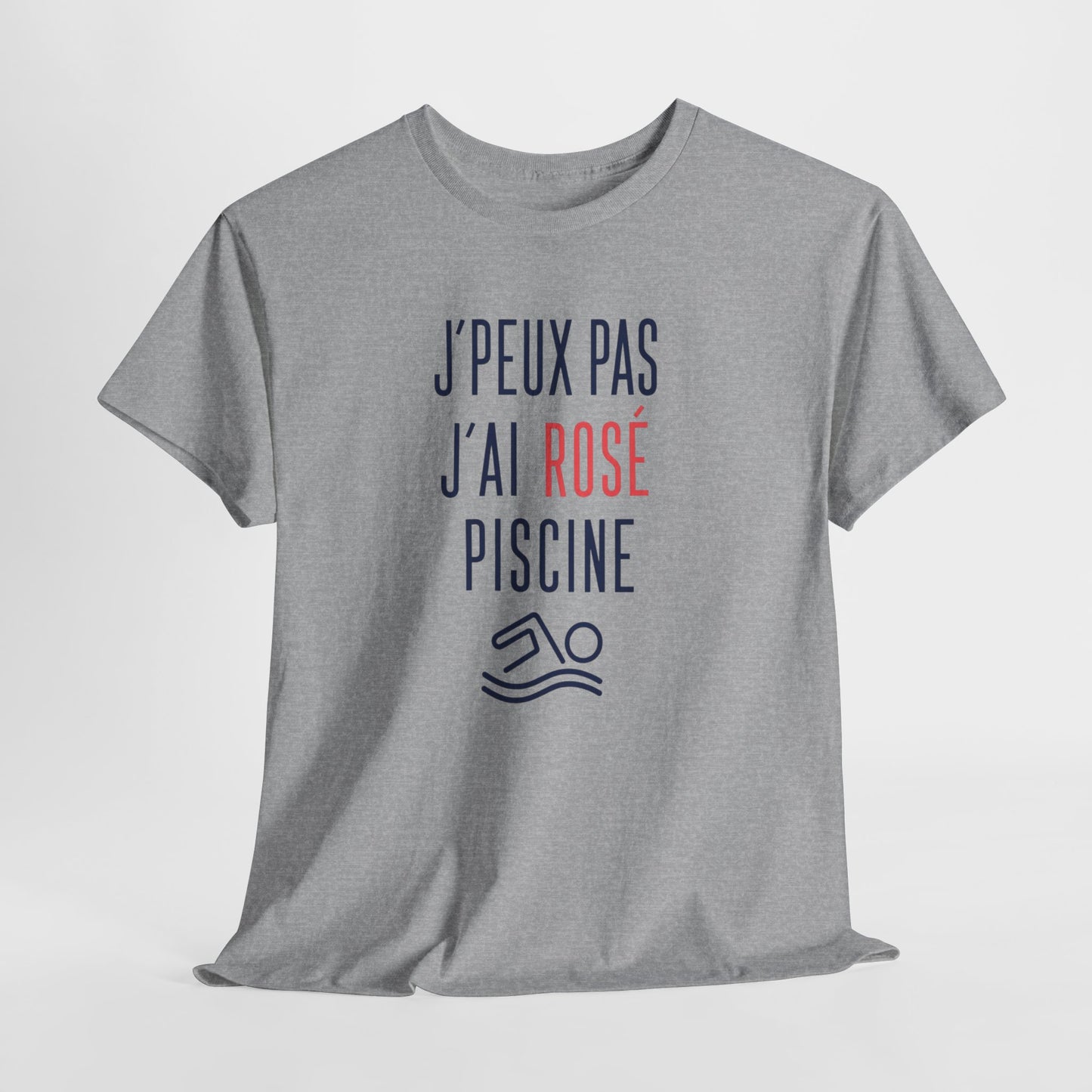 T-Shirt Apéro Piscine Humour – J’Peux Pas J’Ai Rosé Piscine – Tee Shirt Été Vacances Soleil – Cadeau Homme Femme