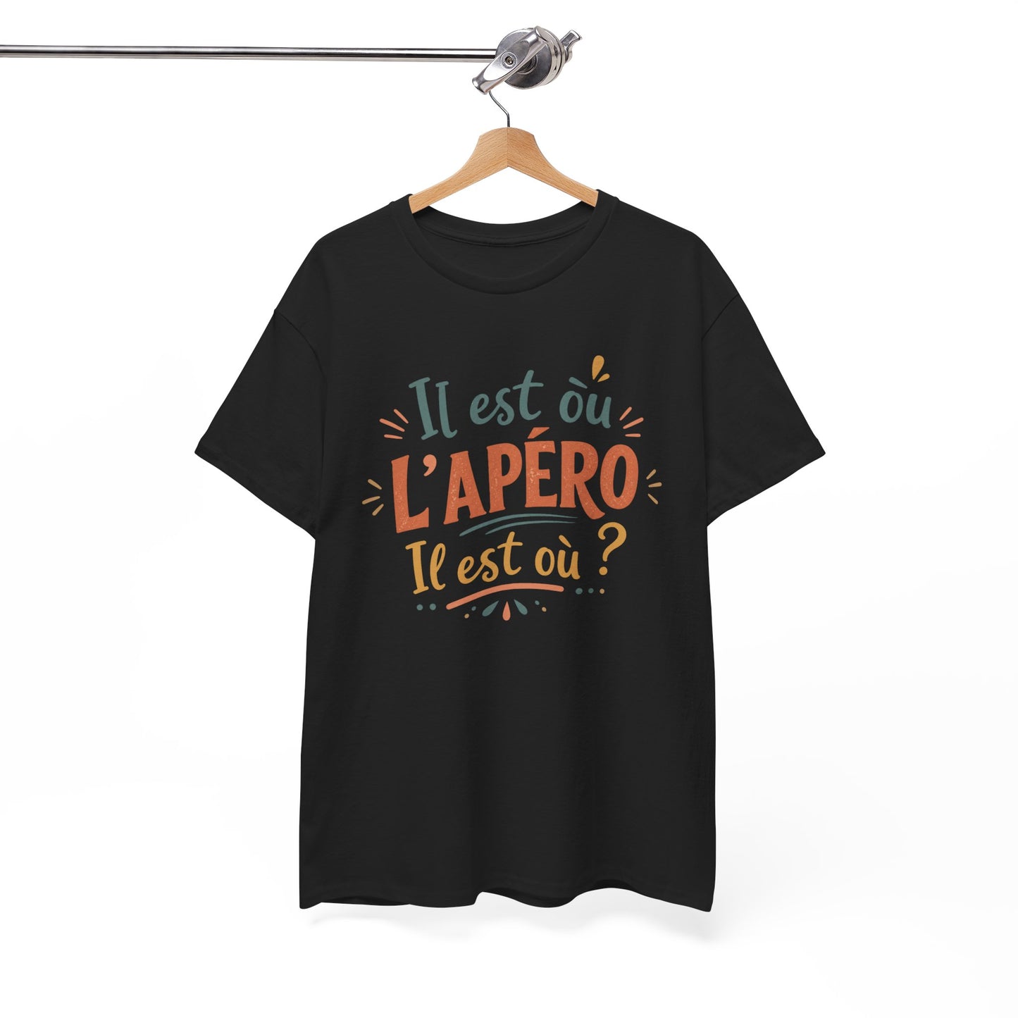 T-Shirt Humour Apéro Femme – Il Est Où L’Apéro – Cadeau Drôle Soirée Entre Copines Fête