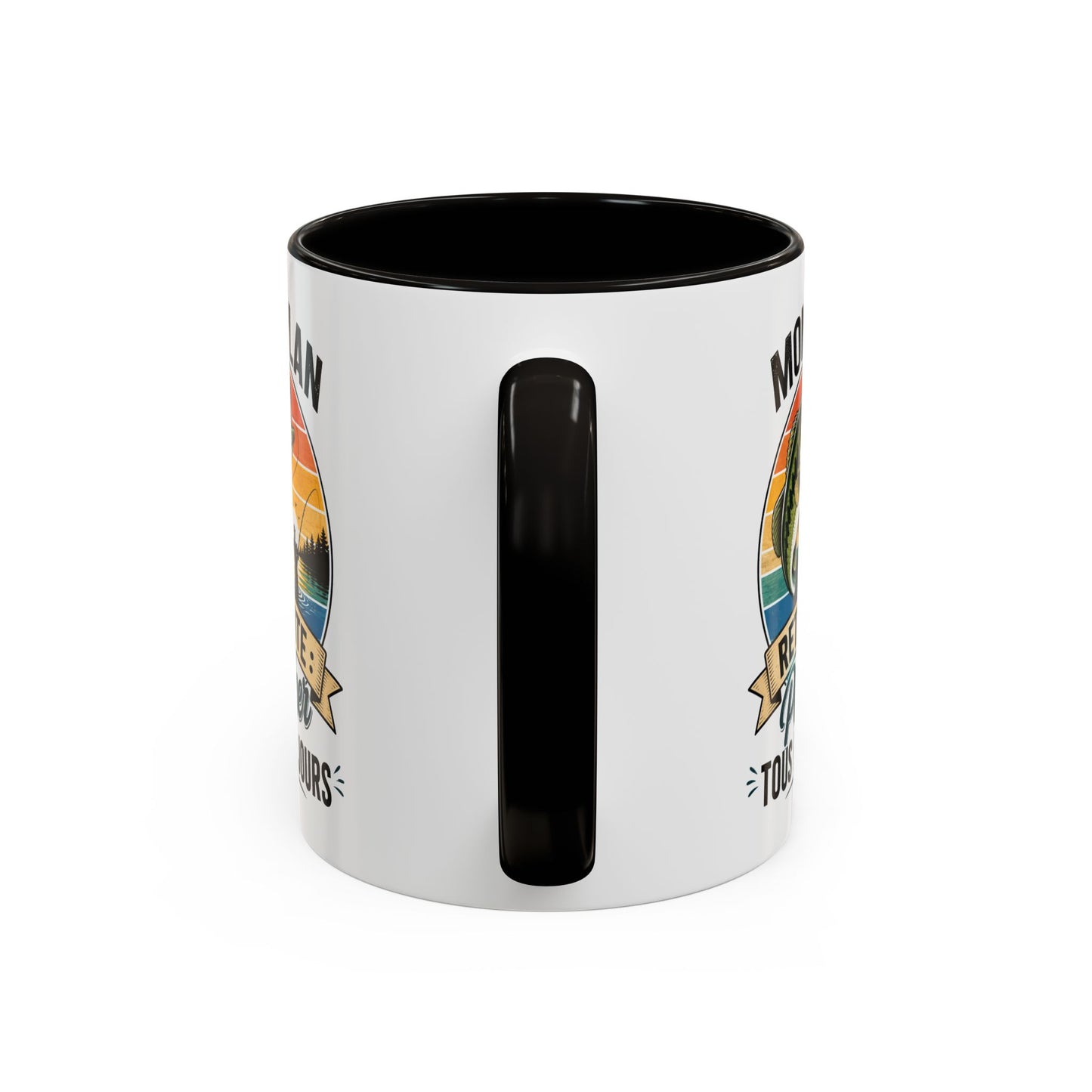 Mug Retraite Pêche – Tasse Humoristique Poisson – Cadeau Homme Futur Retraité Passionné de Loisirs en Plein Air – 325 ml Noir Bleu Rouge