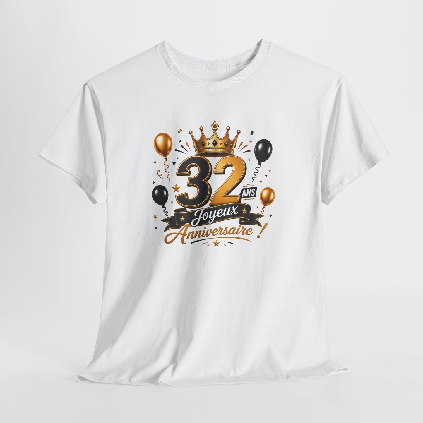 Tee Shirt Anniversaire 32 Ans Homme et Femme Joyeux Anniversaire Cadeau 32 Ans Idée Cadeau Adulte