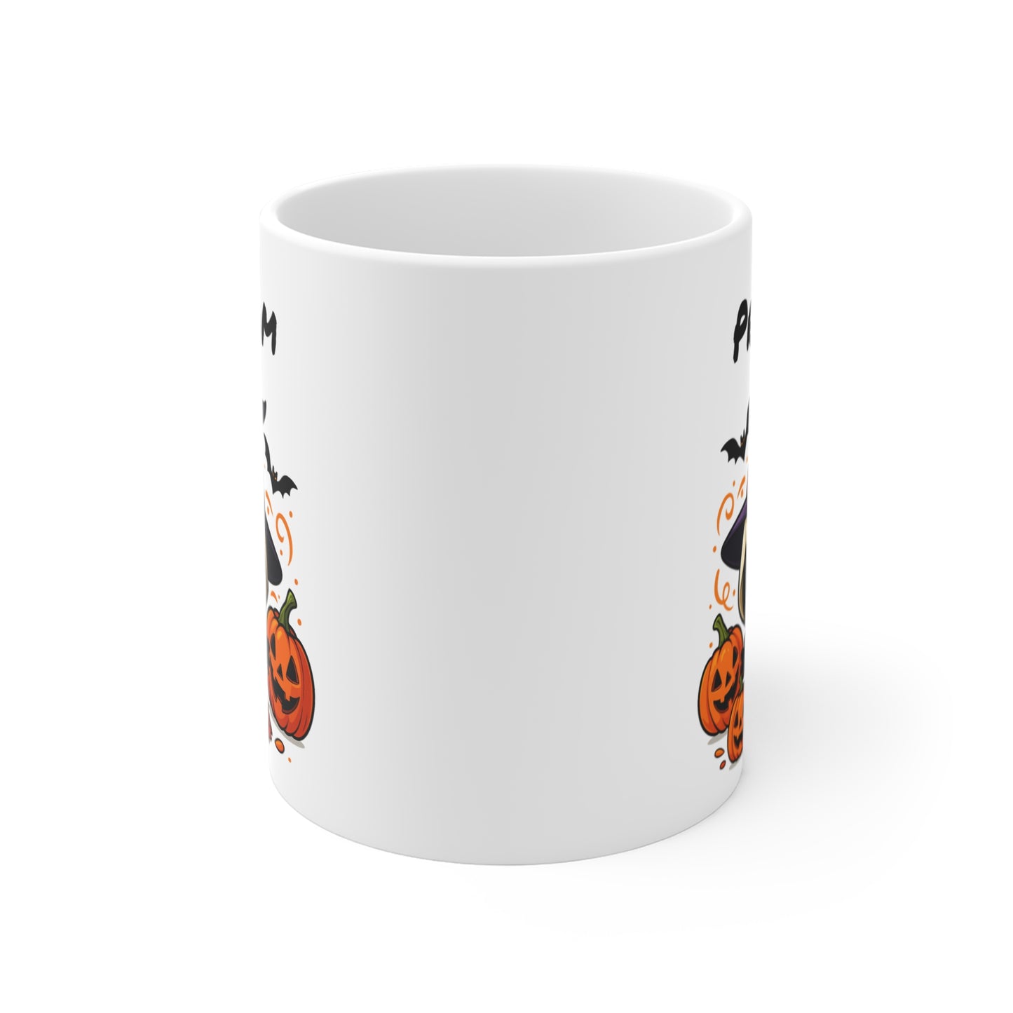 Tasse Personnalisable Calimero Sorcier Halloween – Mug Prénom Citrouilles Mignon 325ml – Cadeau Original Animaux