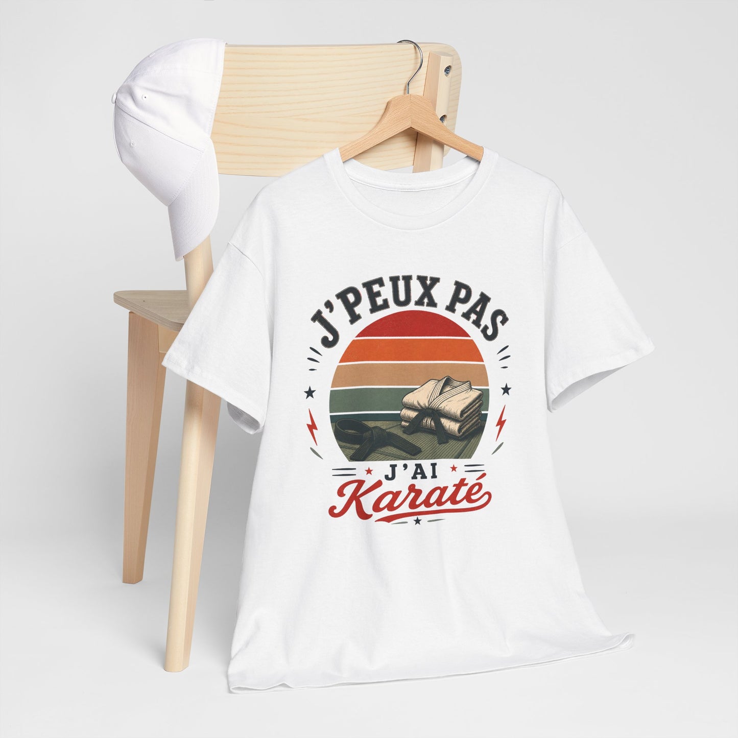 T-Shirt J’Peux Pas J’Ai Karaté – Tee Shirt Karatéka Vintage – Cadeau Arts Martiaux Dojo Ceinture Noire Homme Femme