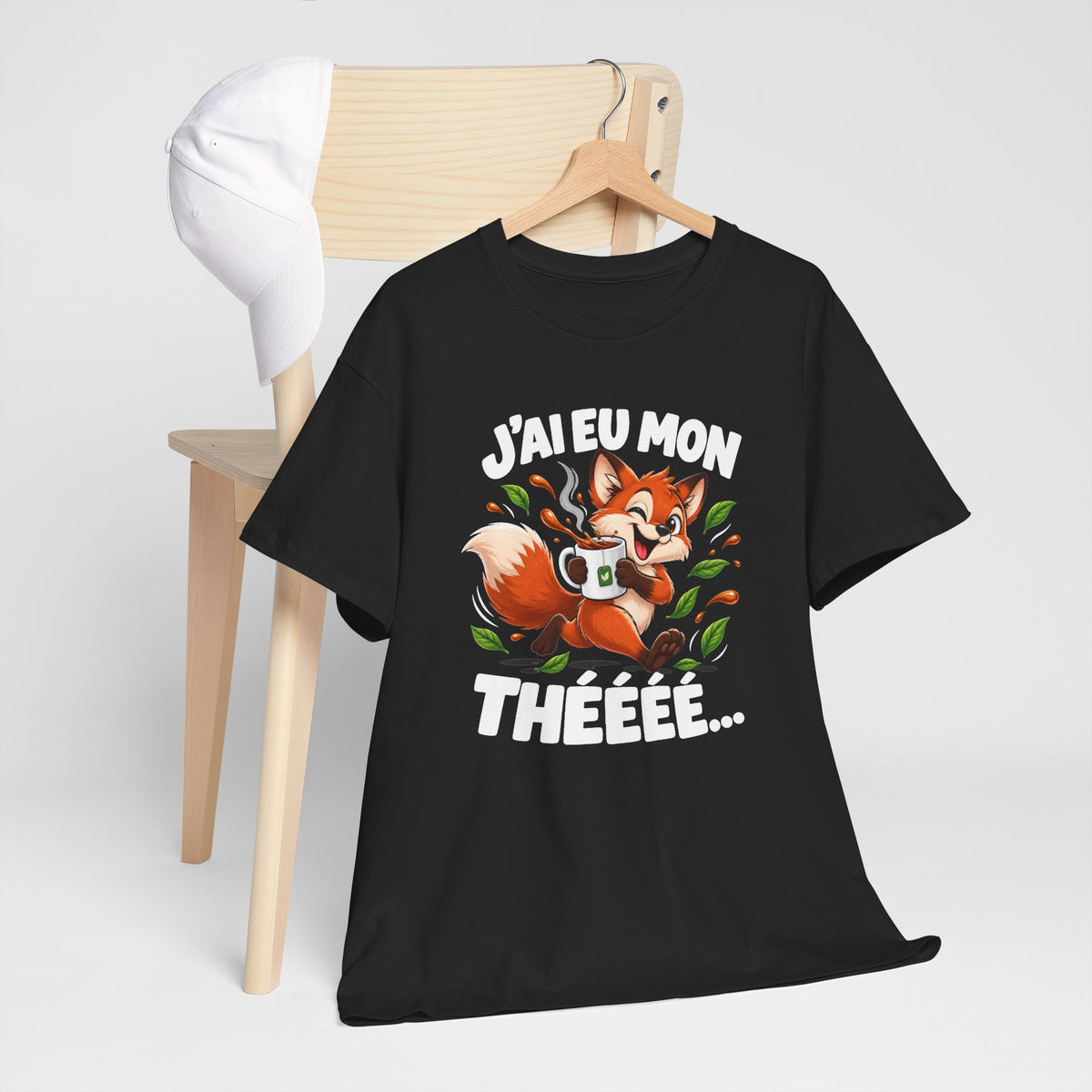 Tee Shirt Thé Homme Femme – J’ai Eu Mon Thé – T-Shirt Humour Renard Amoureux du Thé Cadeau Original
