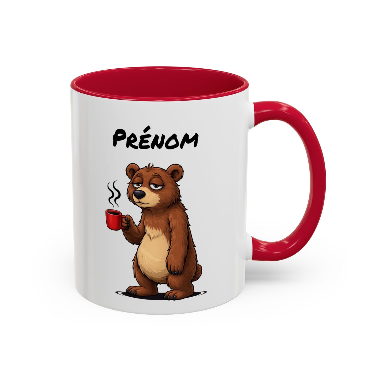 Tasse Ours Fatigué avec Café – Mug Animal Mignon et Humour – Illustration Cartoon 325ml