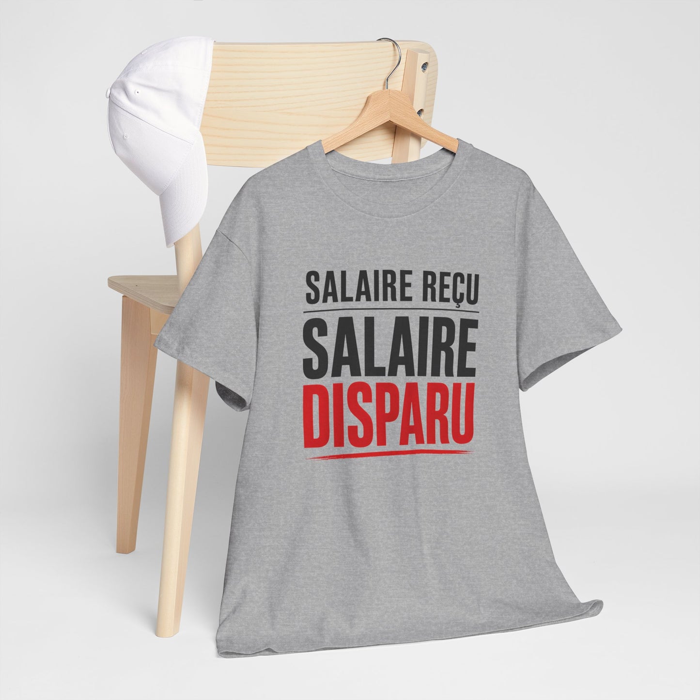 T-Shirt Humour Argent – Salaire Reçu Salaire Disparu – Tee Shirt Drôle Adulte Travail Fin de Mois Idée Cadeau