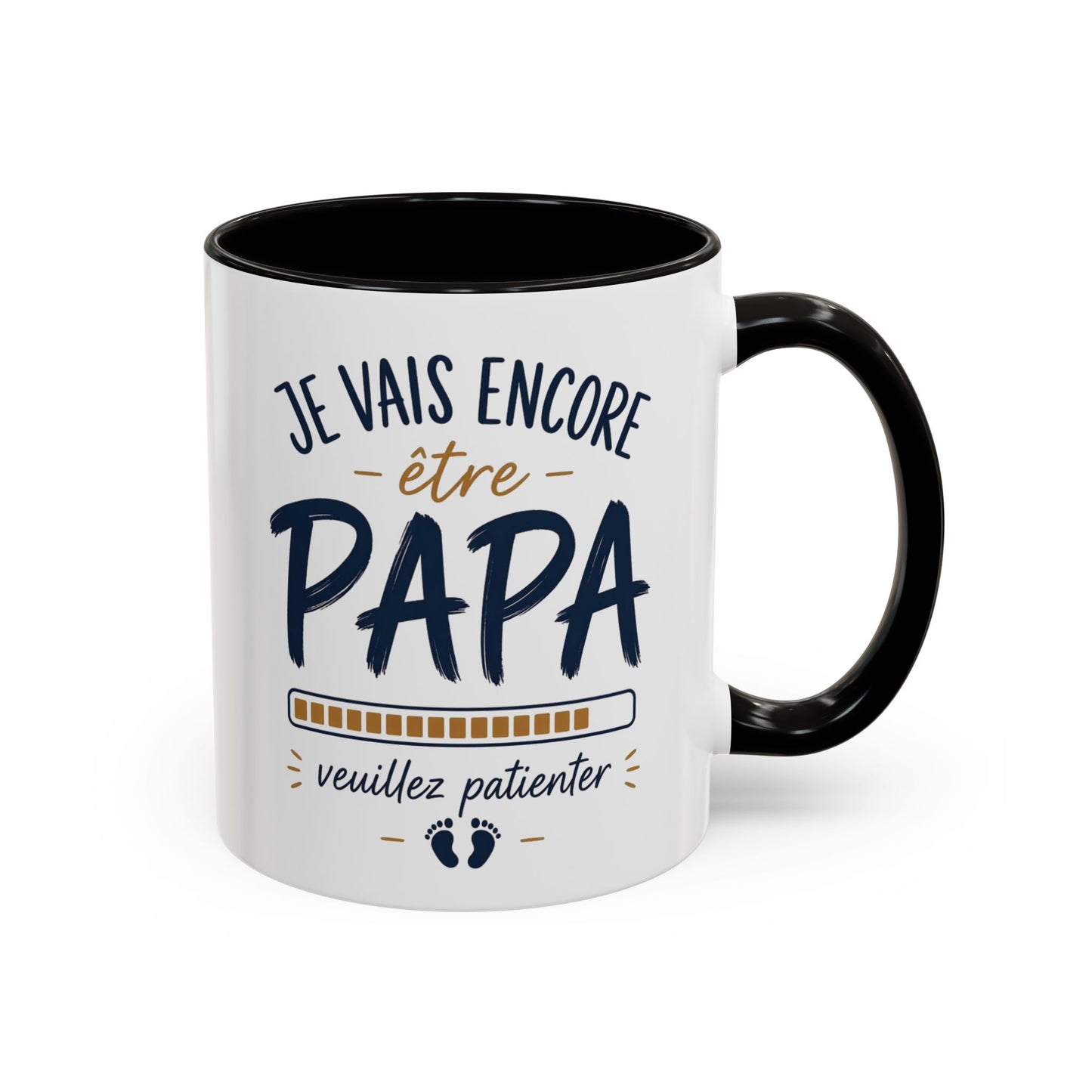 Mug Je Vais Encore Être Papa – Tasse Annonce Grossesse Humoristique – Cadeau Futur Papa Bébé Famille – Céramique 325ml Noir Bleu Rouge
