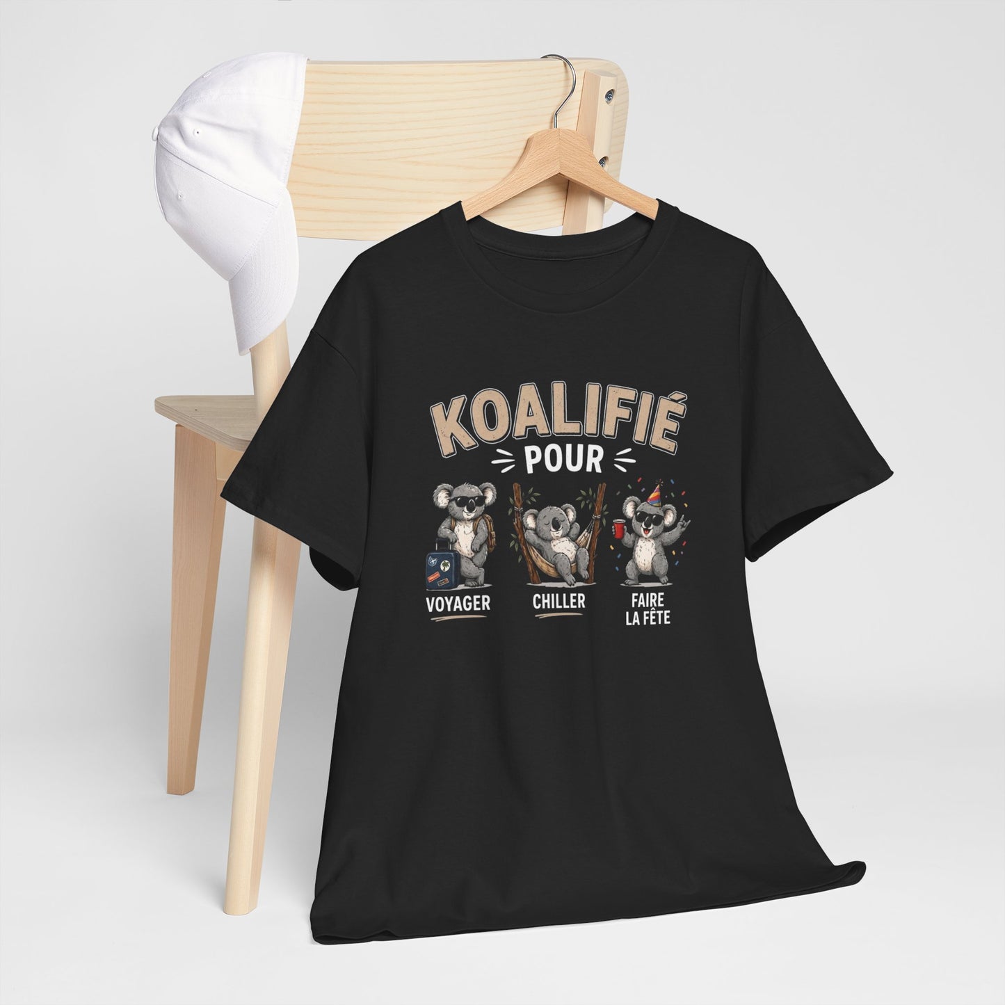 T-Shirt Koalifié Pour Voyager Chiller Faire La Fête – Tee Shirt Humour Vacances Koala Cool – Cadeau Original Homme Femme Été