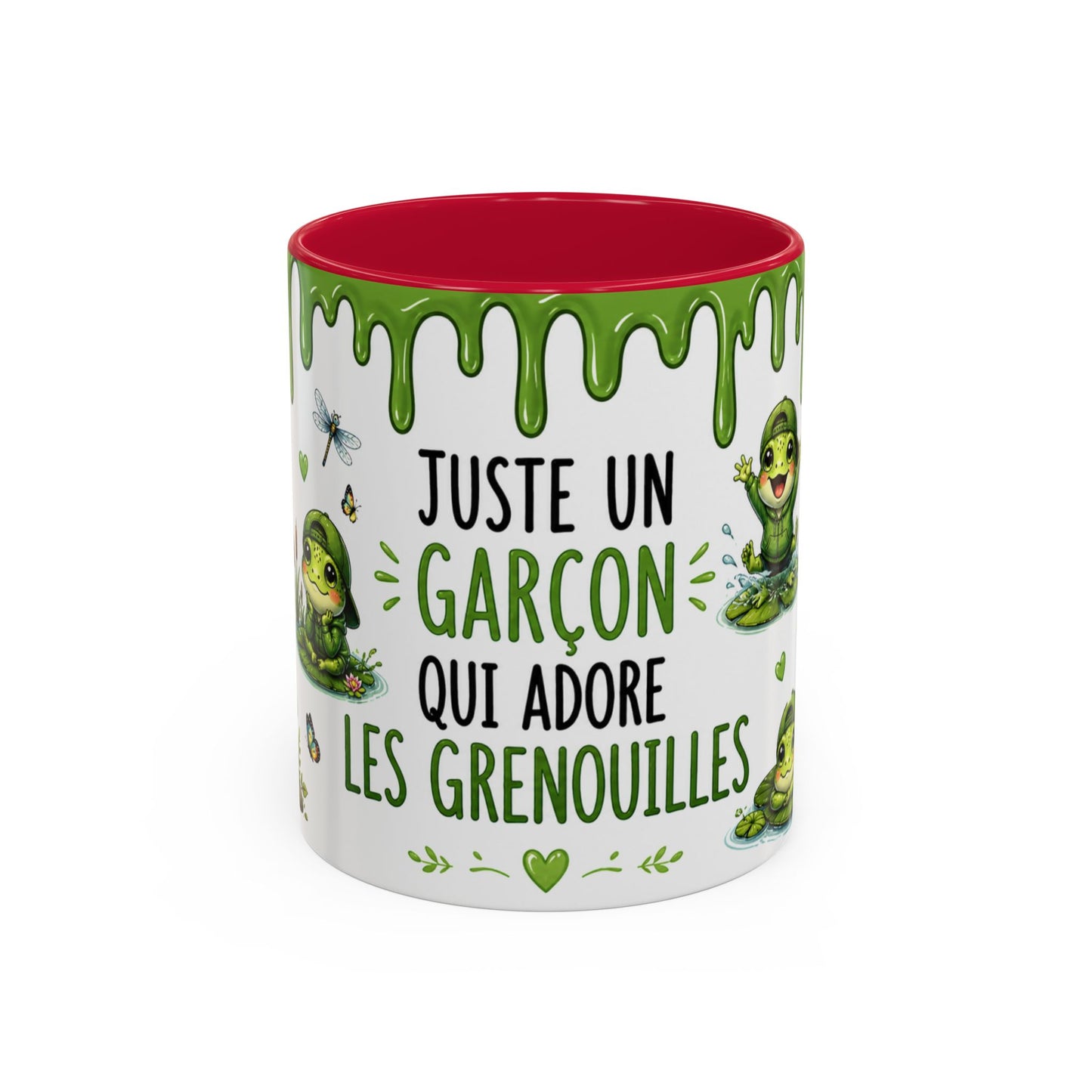 Tasse Humour Grenouille Garçon – Mug Juste Un Garçon Qui Adore Les Grenouilles – Design Kawaii Vert – Céramique 325ml