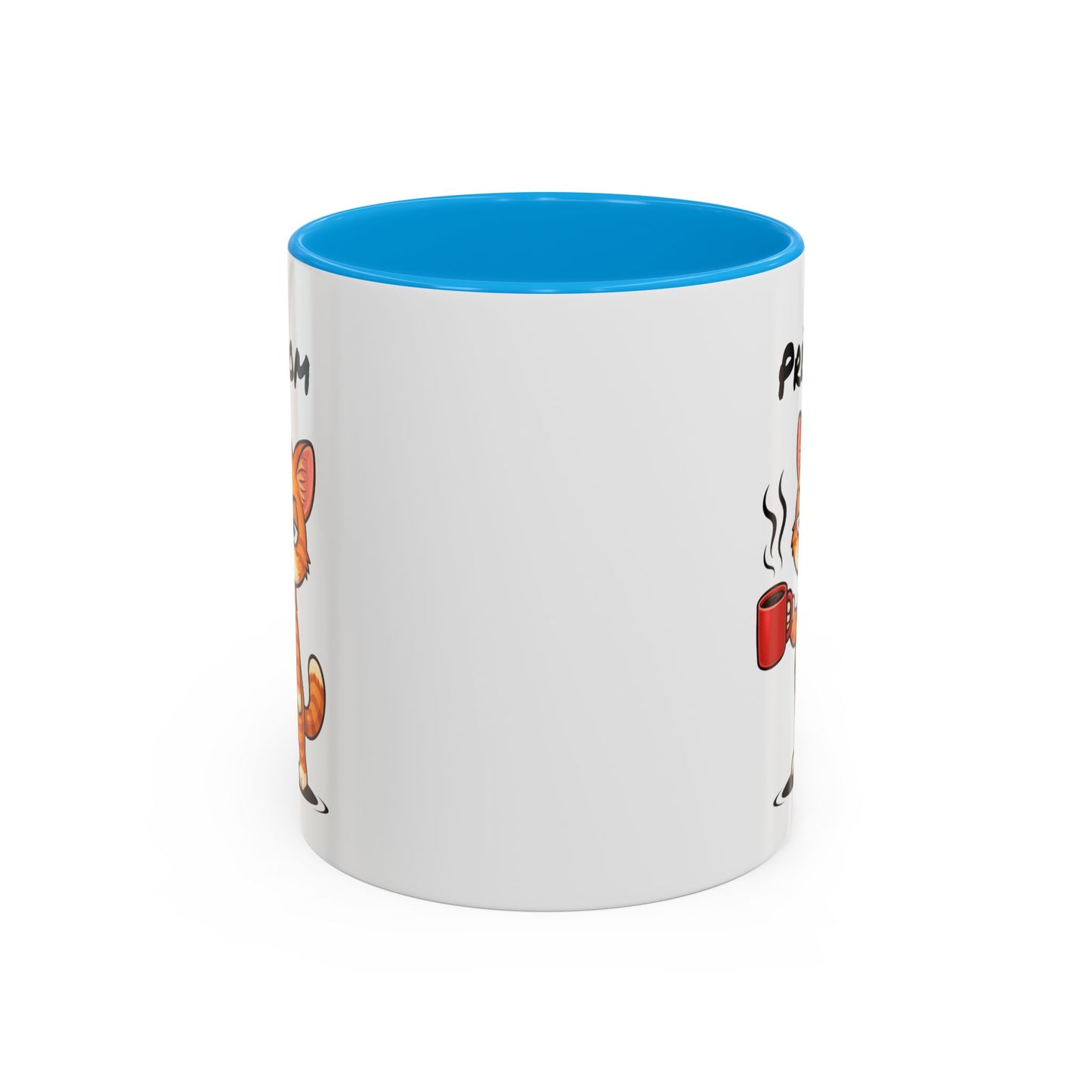 Mug Chat Fatigué Personnalisable 325ml – Tasse Café Humoristique Prénom Cadeau Original Noir Bleu Rouge
