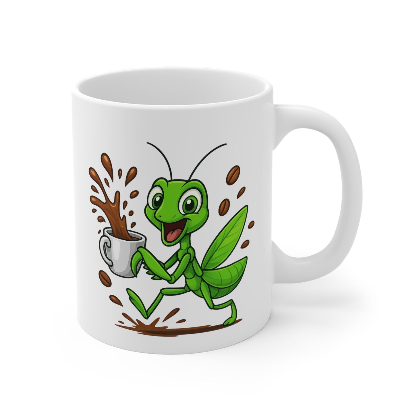 Tasse Mante Religieuse Amusante – Mug Café Cartoon Céramique 325ml – Cadeau Original Animal Mignon