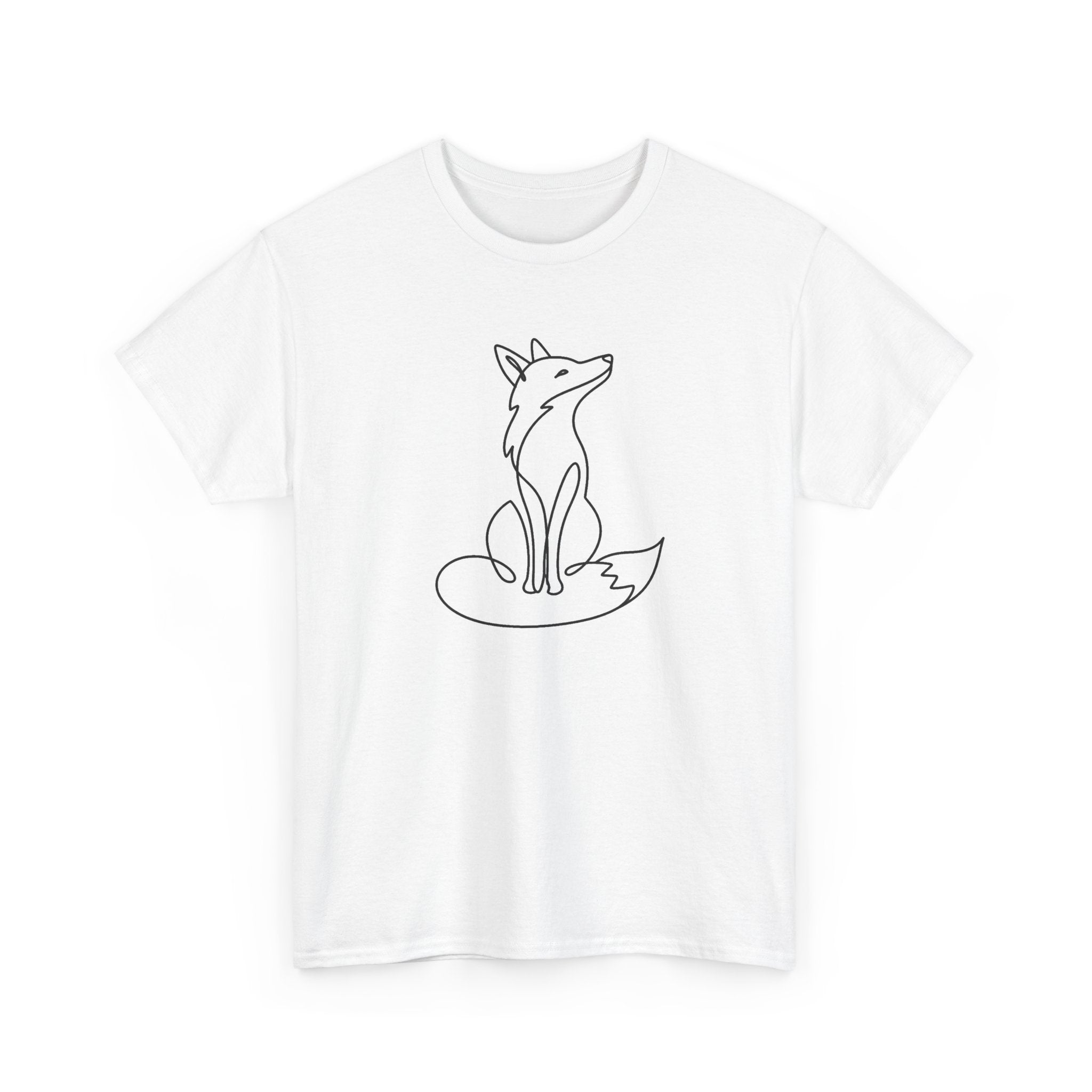 Tee Shirt Homme et Femme Renard Minimaliste Animal Sauvage Dessin Line Art Nature Original Idée Cadeau