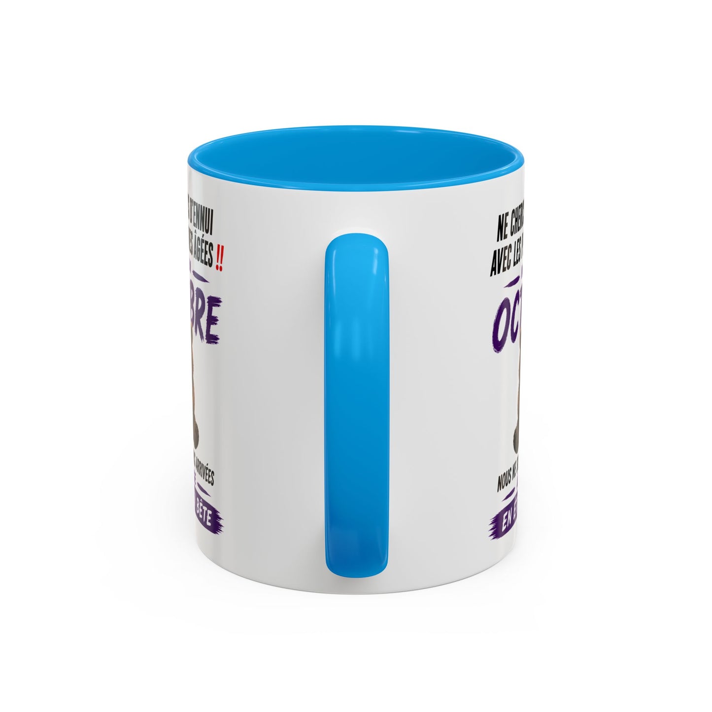 Tasse Humour Personnes Nées en Octobre – Mug Ours Drôle Senior Retraité – Cadeau Anniversaire Homme Femme 325ml