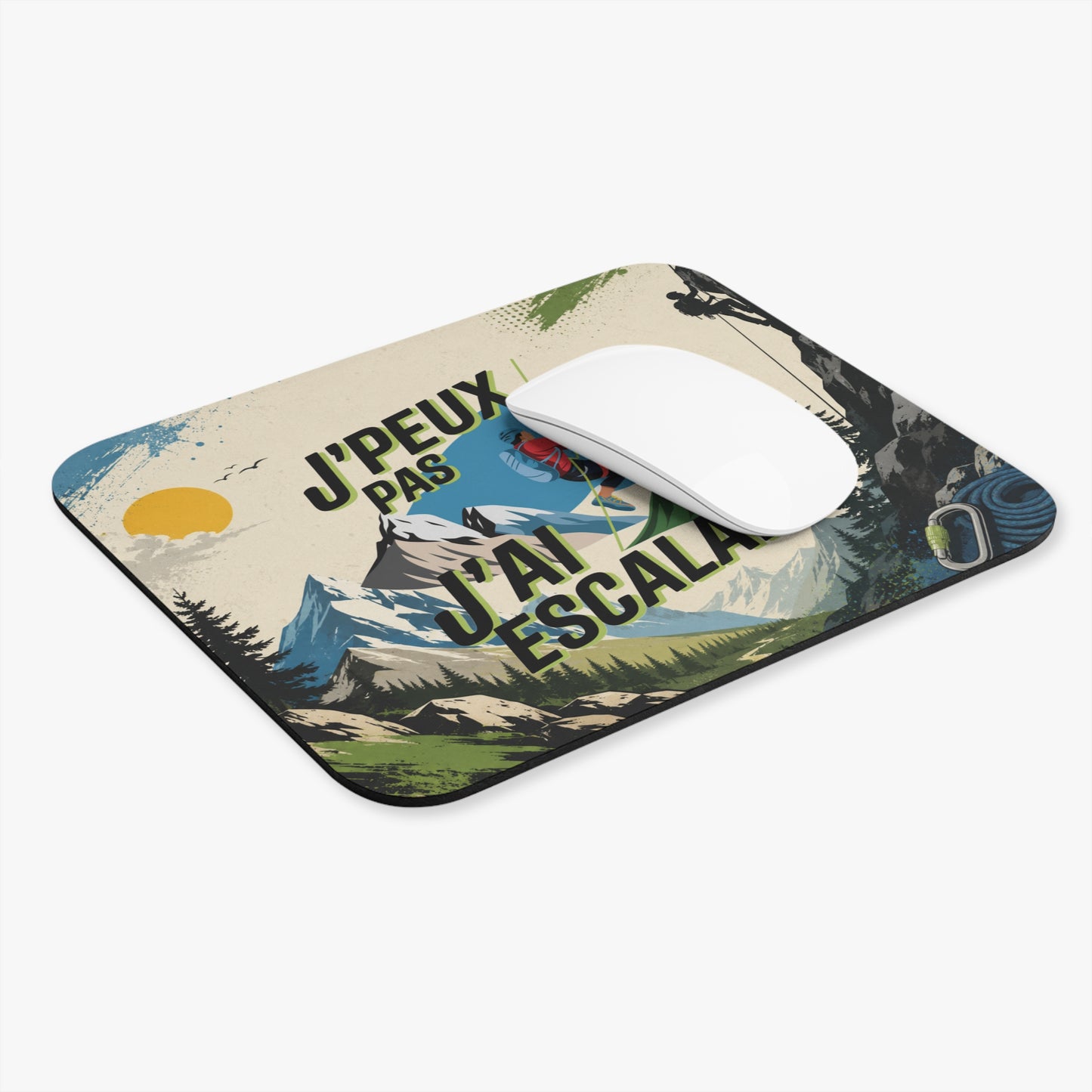 Tapis de Souris 22x18cm J'Peux Pas J'Ai Escalade Cadeau Escalade Homme Femme Grimpe Montagne Alpinisme Bureau Gaming