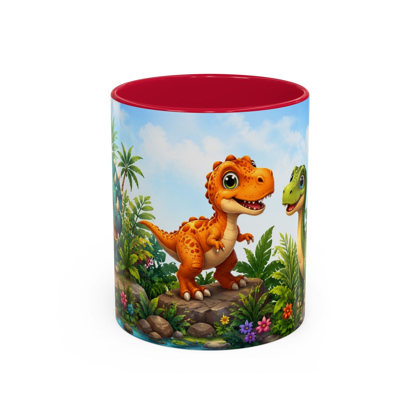Tasse Dinosaures Mignons – Mug Dinosaure Kawaii Jungle Tropicale – Cadeau Enfant Garçon Fille 325ml
