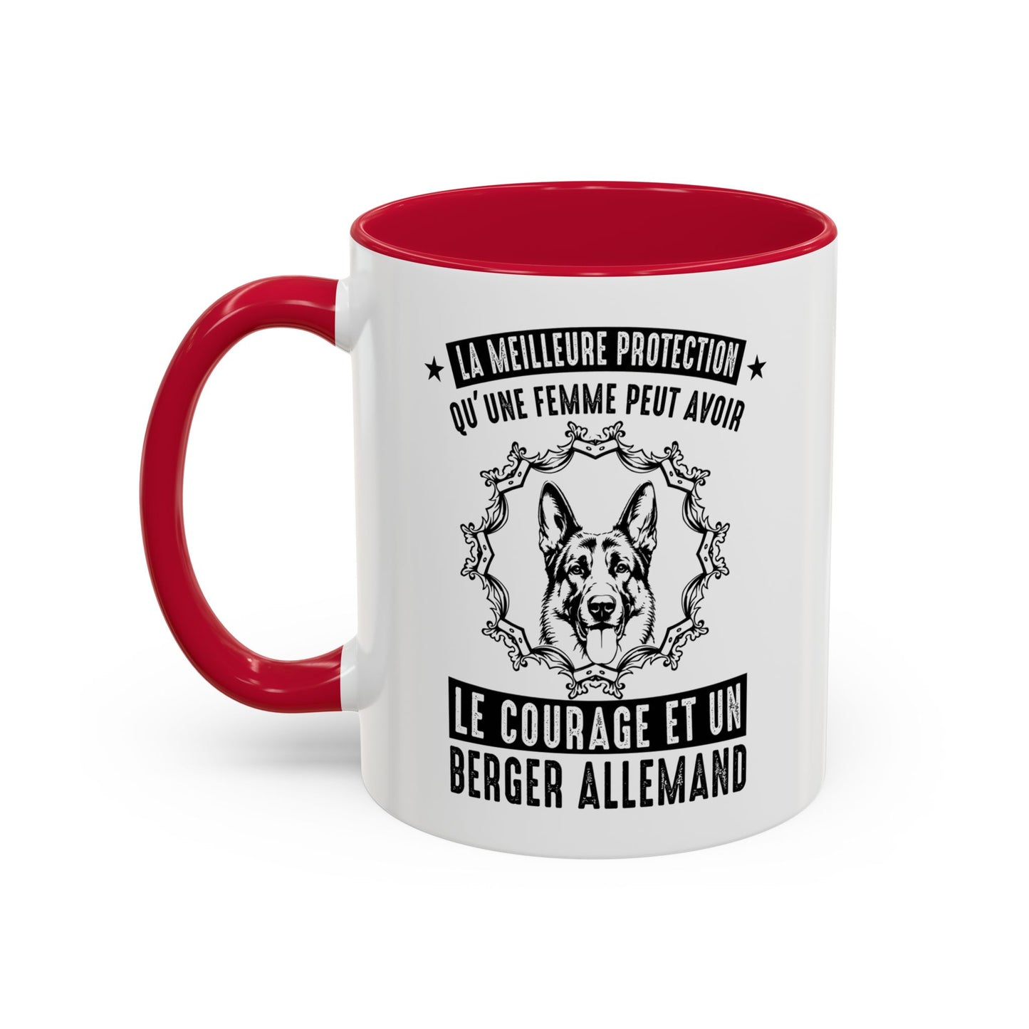 Mug Berger Allemand pour Femme – Tasse Humour Chien – Cadeau Maîtresse et Amoureuse des Bergers Allemands – Idée Cadeau Femme Passionnée de Chiens – 325 ml Noir Bleu Rouge