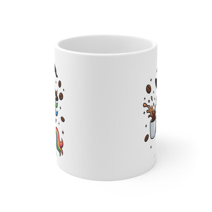 Mug Licorne Sorcière Halloween 325ml – Tasse Céramique Arc-en-Ciel Drôle et Magique – Cadeau Original Fête d’Halloween