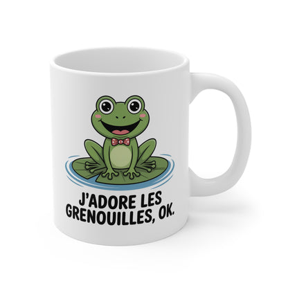 Tasse Humour Grenouille – Mug Animal Mignon Nénuphar – Cadeau Nature Original 325ml