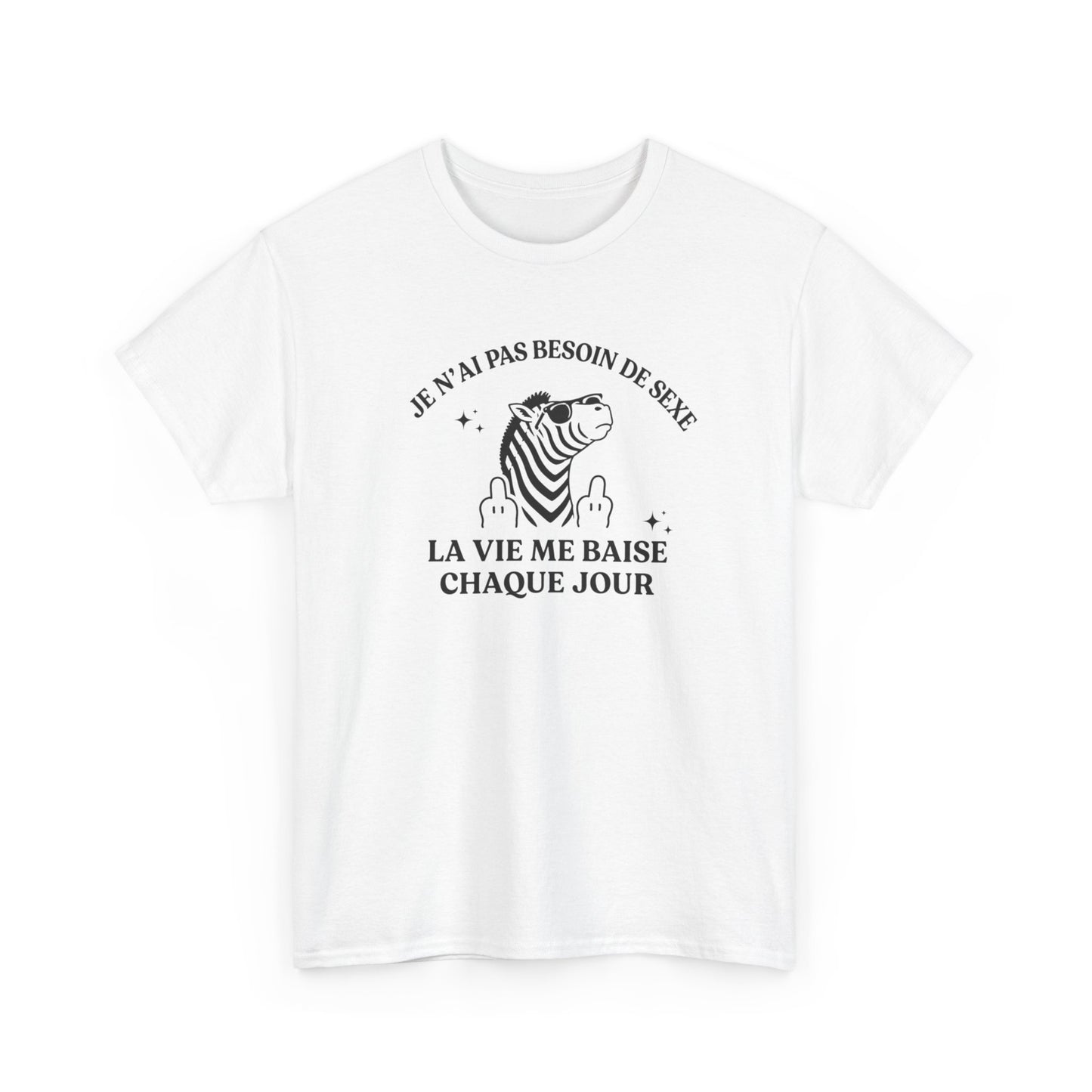T-Shirt Humour Zèbre Homme Femme – Tee Shirt Message Drôle Vie Quotidienne – Cadeau Humour Sarcastique Noir Blanc Gris