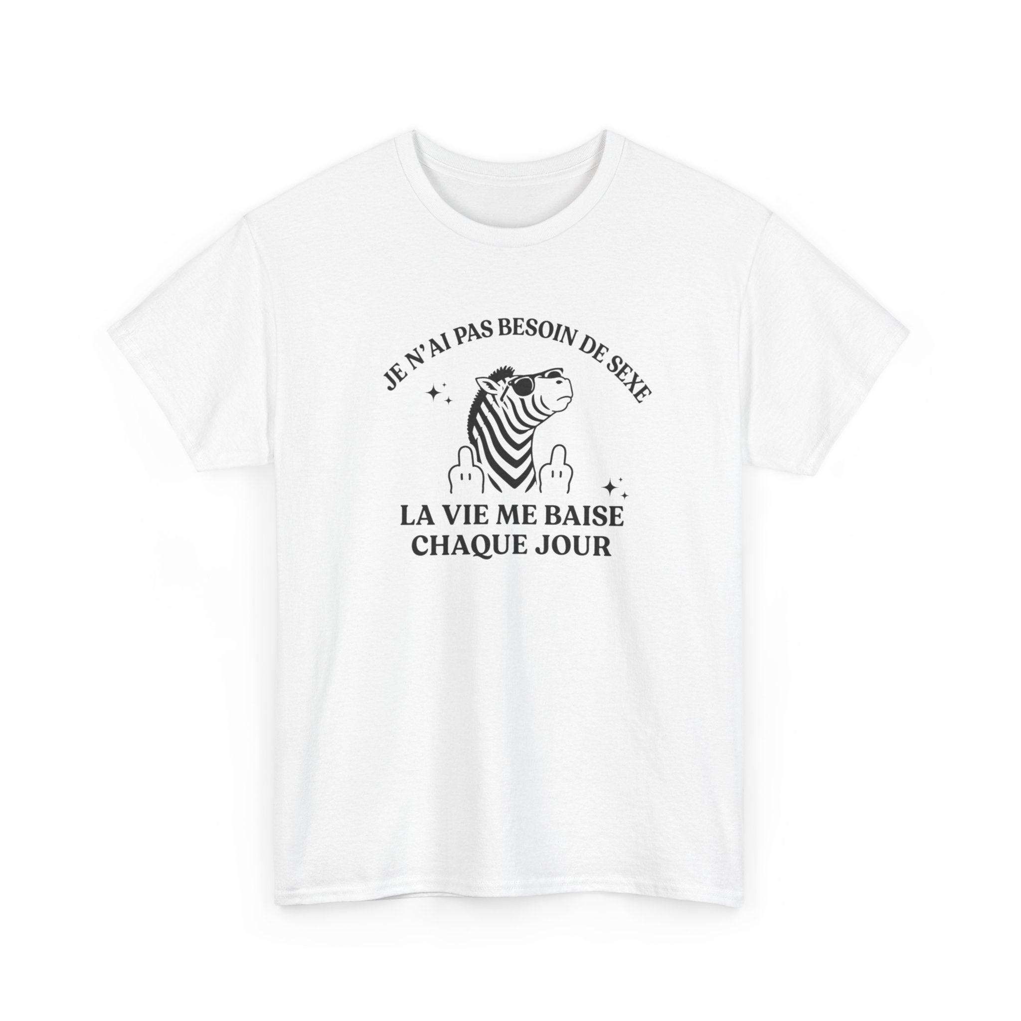 T-Shirt Humour Zèbre Homme Femme – Tee Shirt Message Drôle Vie Quotidienne – Cadeau Humour Sarcastique Noir Blanc Gris
