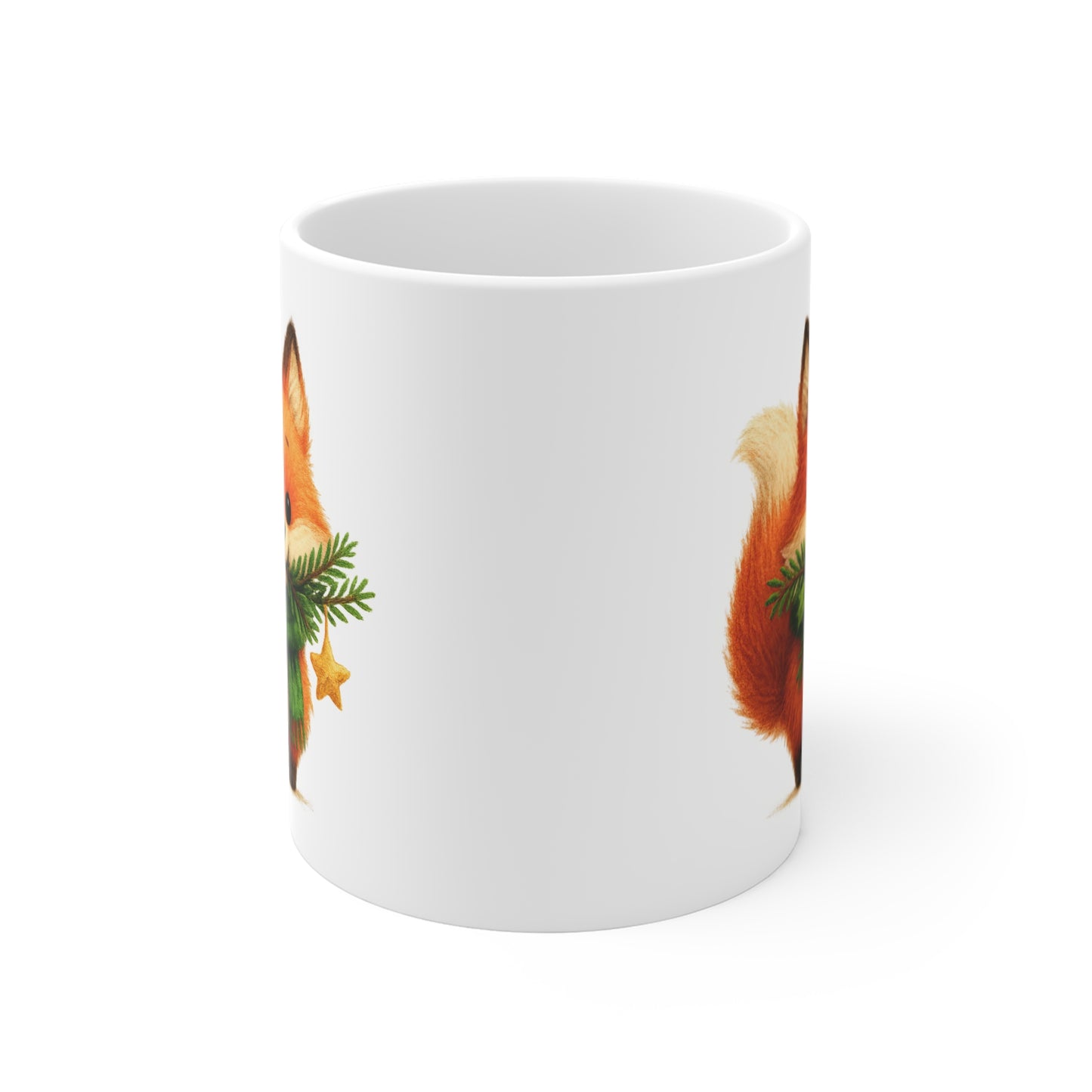 Tasse Céramique Renard Noël Mignon – Mug Hiver Festif – Cadeau Nature et Douceur 325 ml